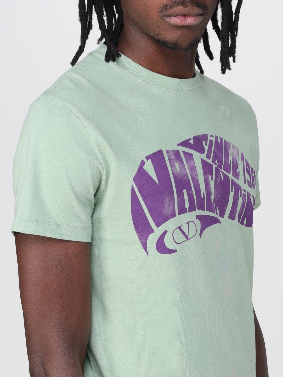 VALENTINO: Garavani t-shirt with logo - Green | Valentino t-shirt