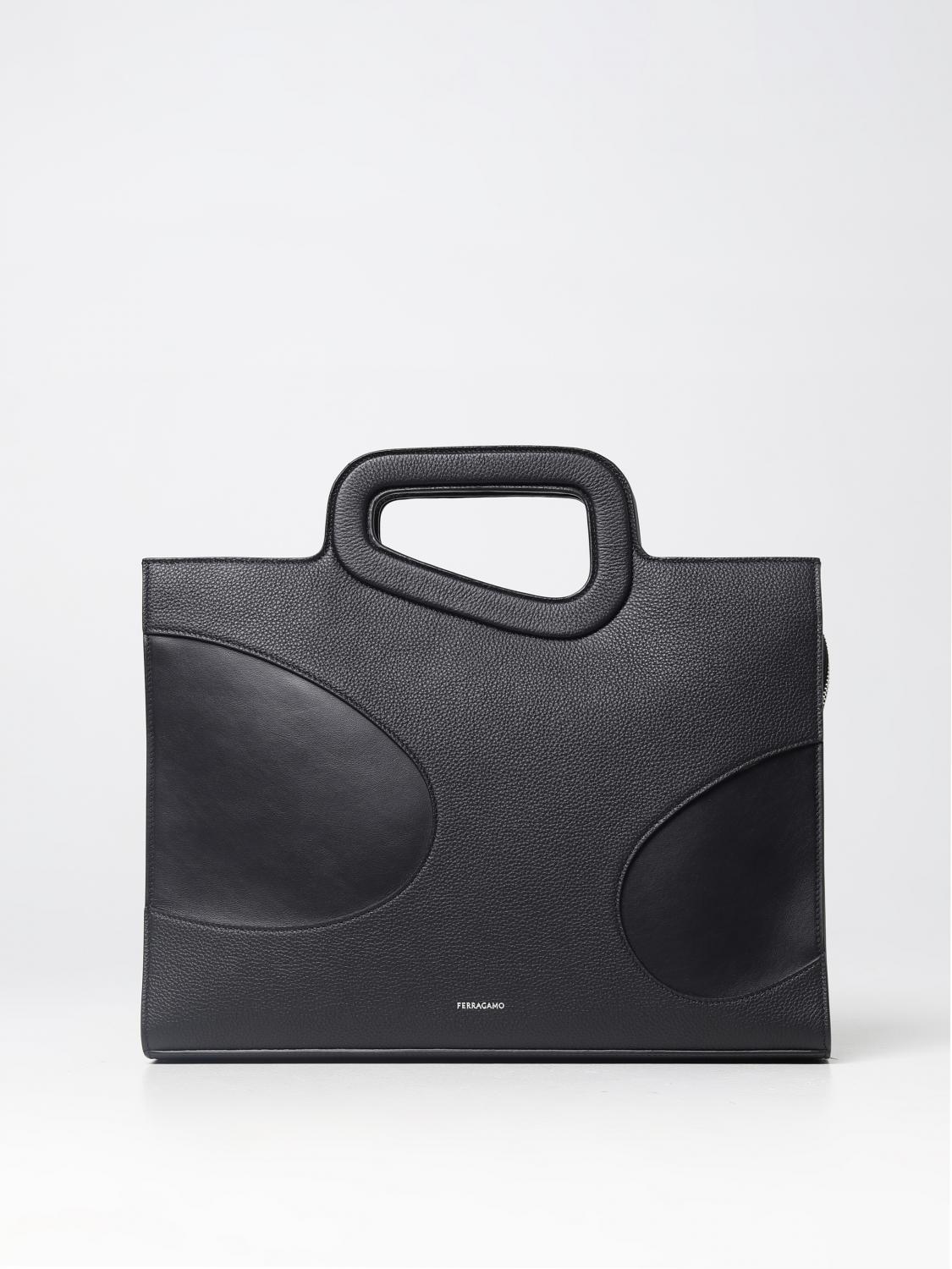 FERRAGAMO work bag in cut out leather Black Ferragamo bags 241314 764019 online at GIGLIO.COM