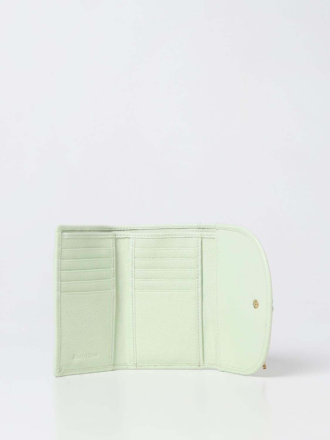 SEE BY CHLOÉ BORSA A MANO: Portafoglio Hana See by Chloé in pelle con anello e charm, Verde - Img 2