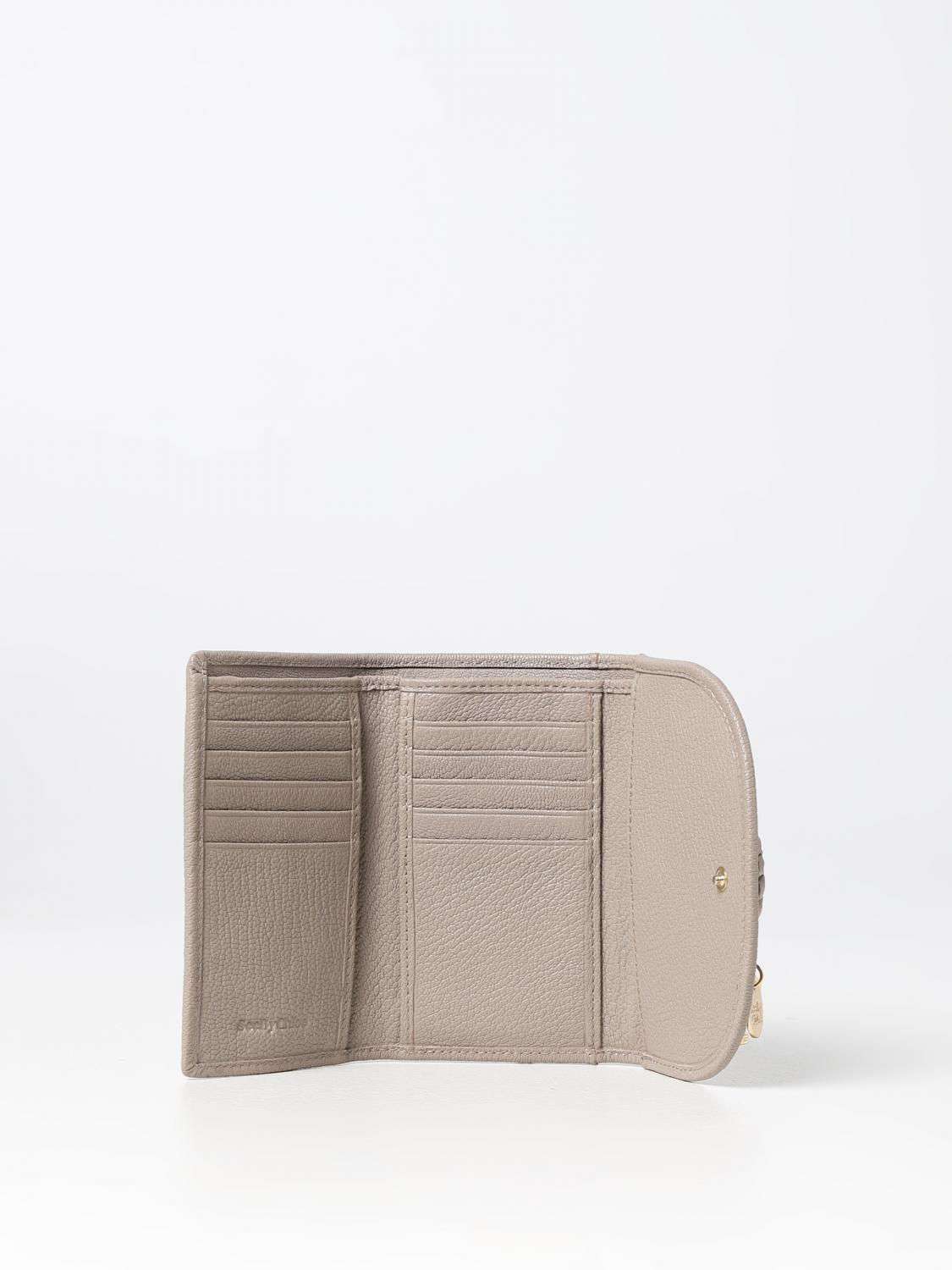 SEE BY CHLOÉ BORSA A MANO: Portafoglio Hana See by Chloé in pelle con anello e charm, Grigio - Img 2