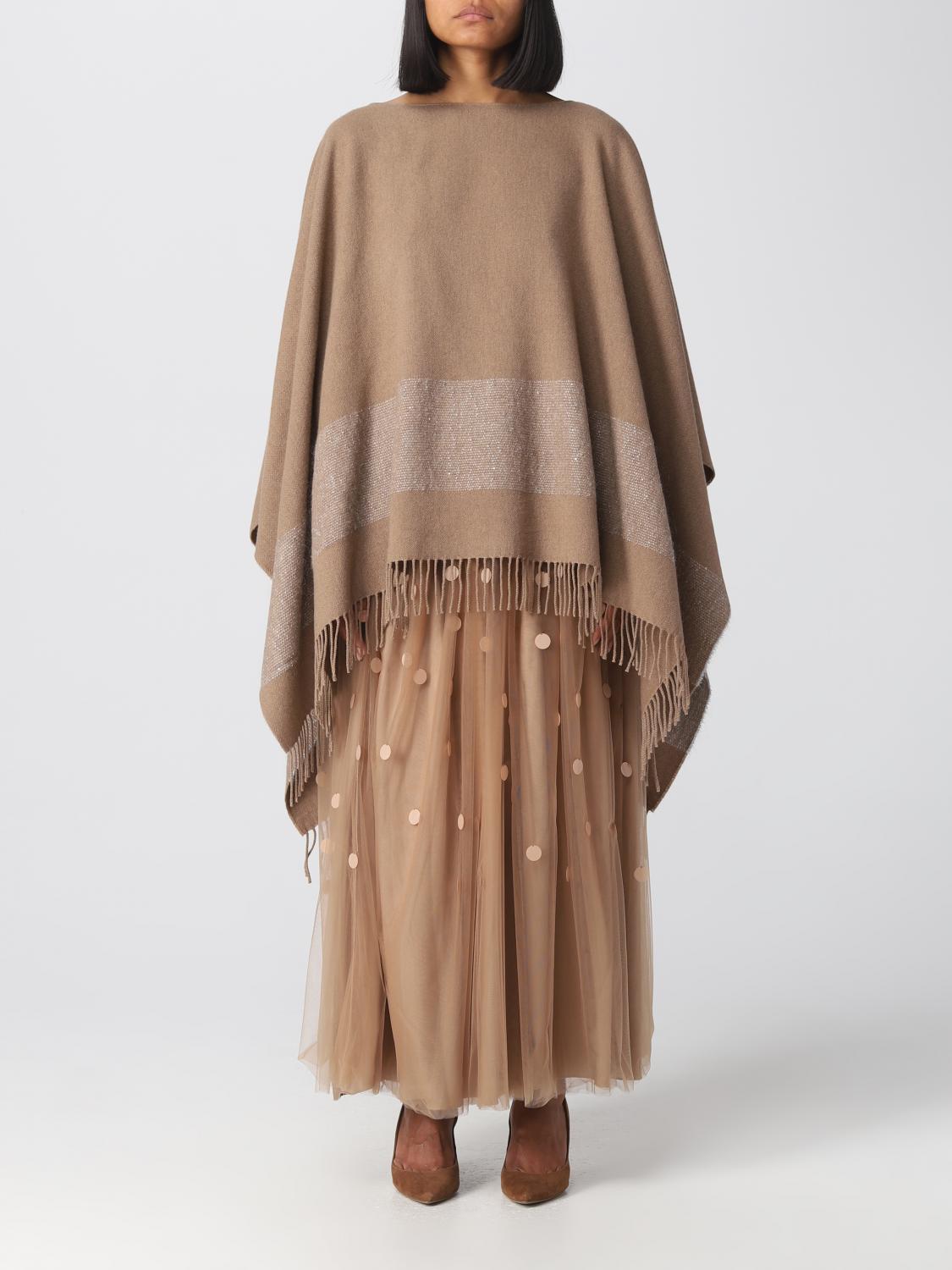 ポンチョ・ケープ FABIANA FILIPPI Woman Cape Camel SAD214A802I107 1256 FABIANA FILIPPI: Cape woman - Camel | Fabiana Filippi cape