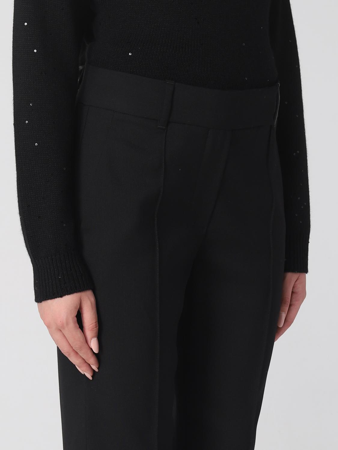 パンツ BRUNELLO CUCINELLI Woman Pants Black MP549P8356 C101 Brunello Cucinelli Outlet: pants in wool blend - Black