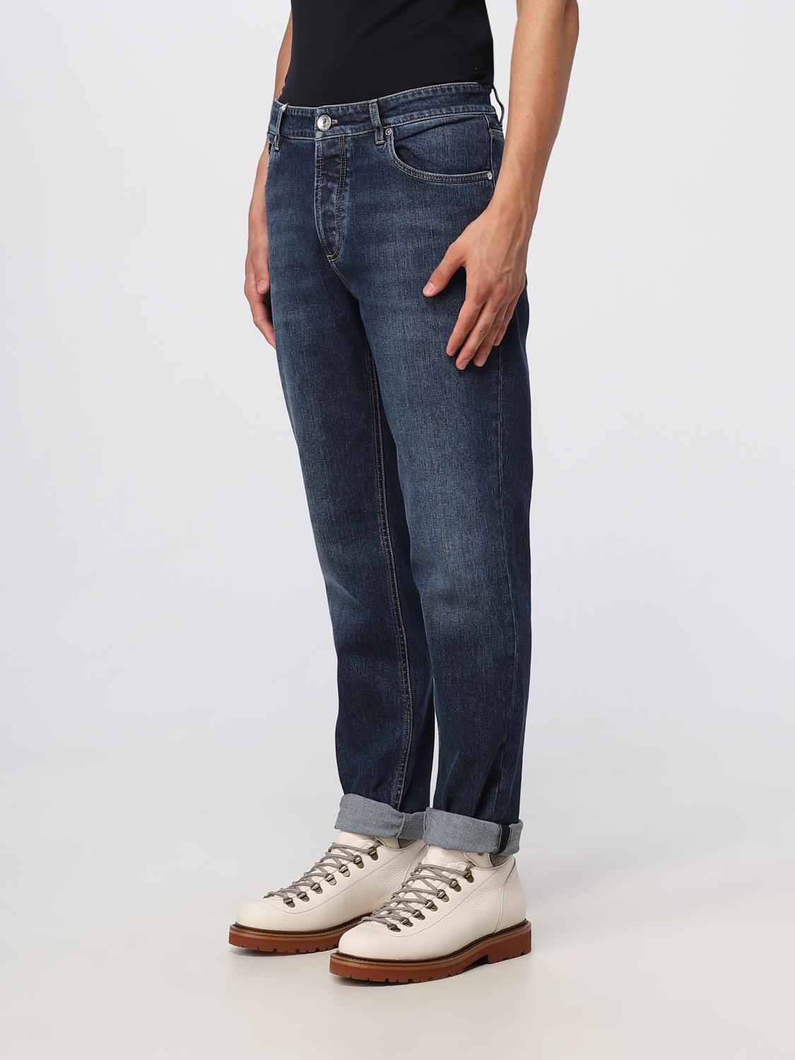 BRUNELLO CUCINELLI JEANS: Vaqueros Brunello Cucinelli de denim lavado, Azul Oscuro 1 - Img 4