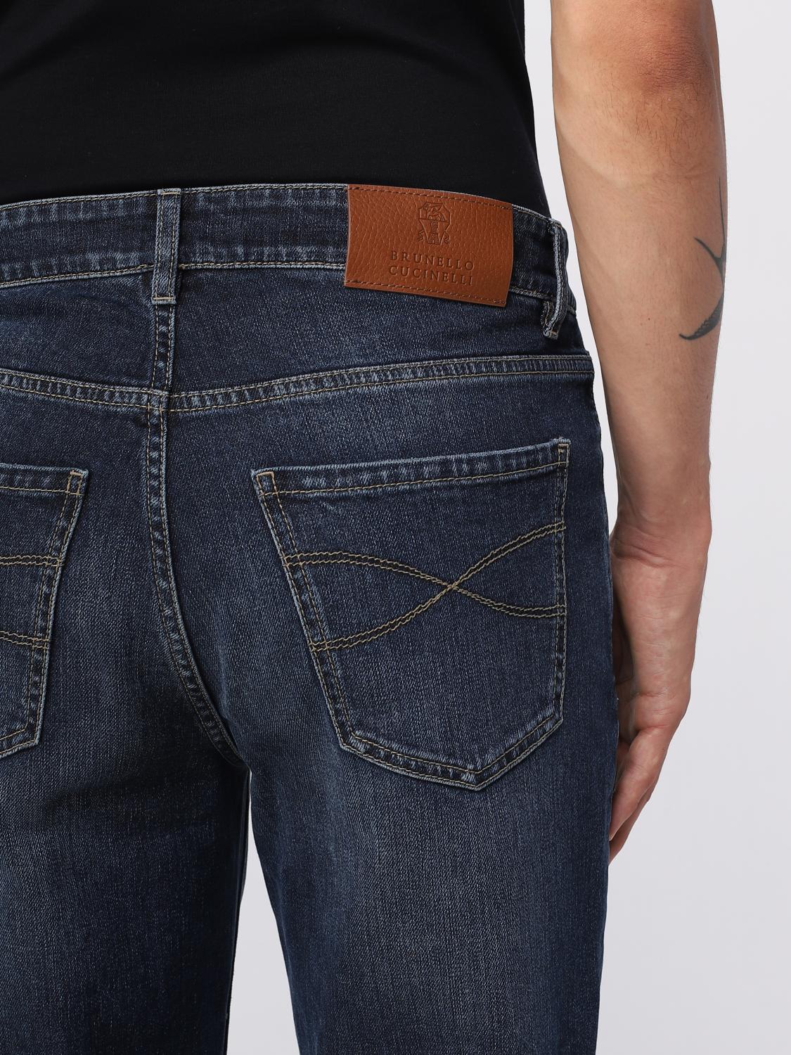 BRUNELLO CUCINELLI JEANS: Vaqueros Brunello Cucinelli de denim lavado, Azul Oscuro 1 - Img 5