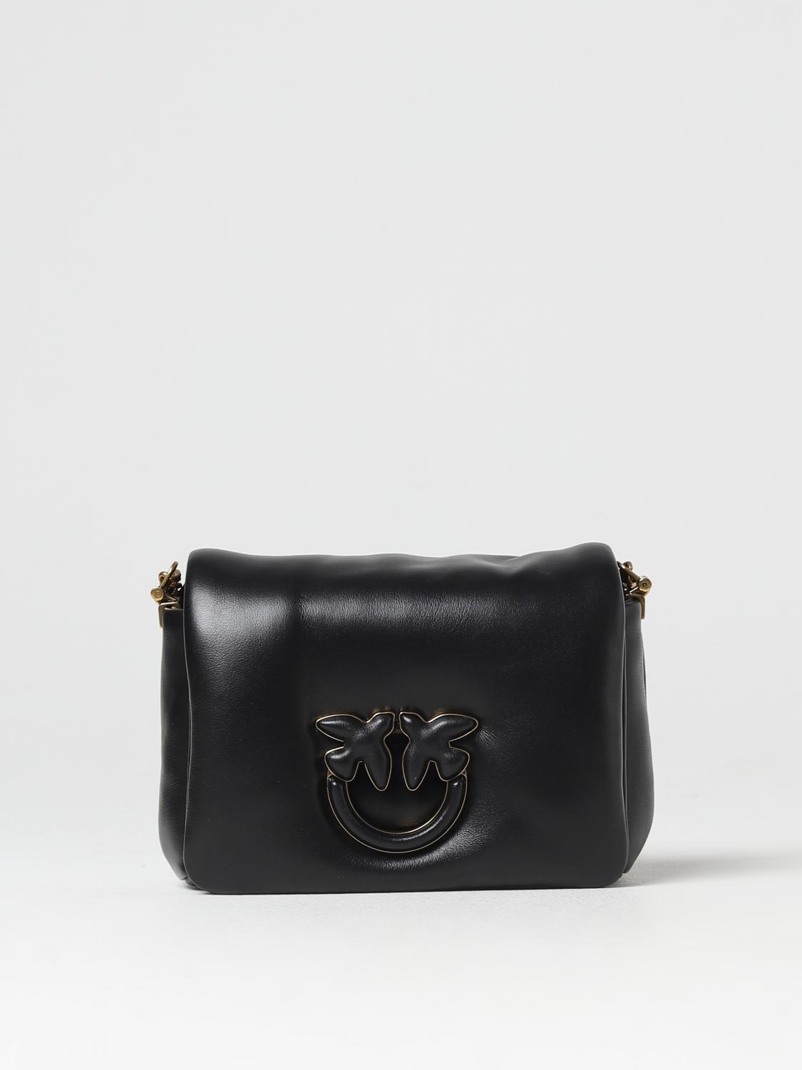 PINKO BORSA MINI: Borsa Love Click Baby Puff Pinko in nappa, Nero - Img 1