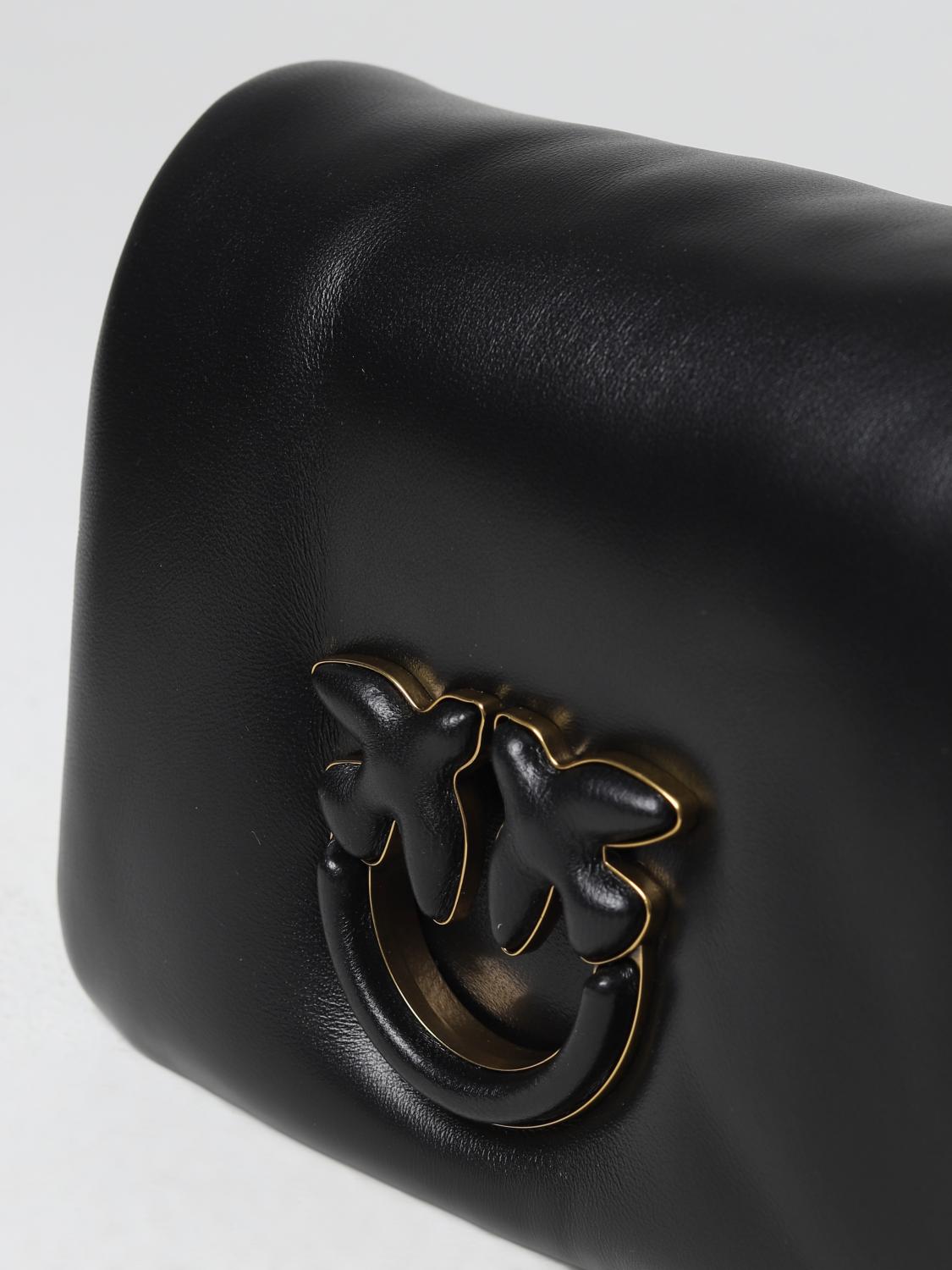 PINKO BORSA MINI: Borsa Love Click Baby Puff Pinko in nappa, Nero - Img 3