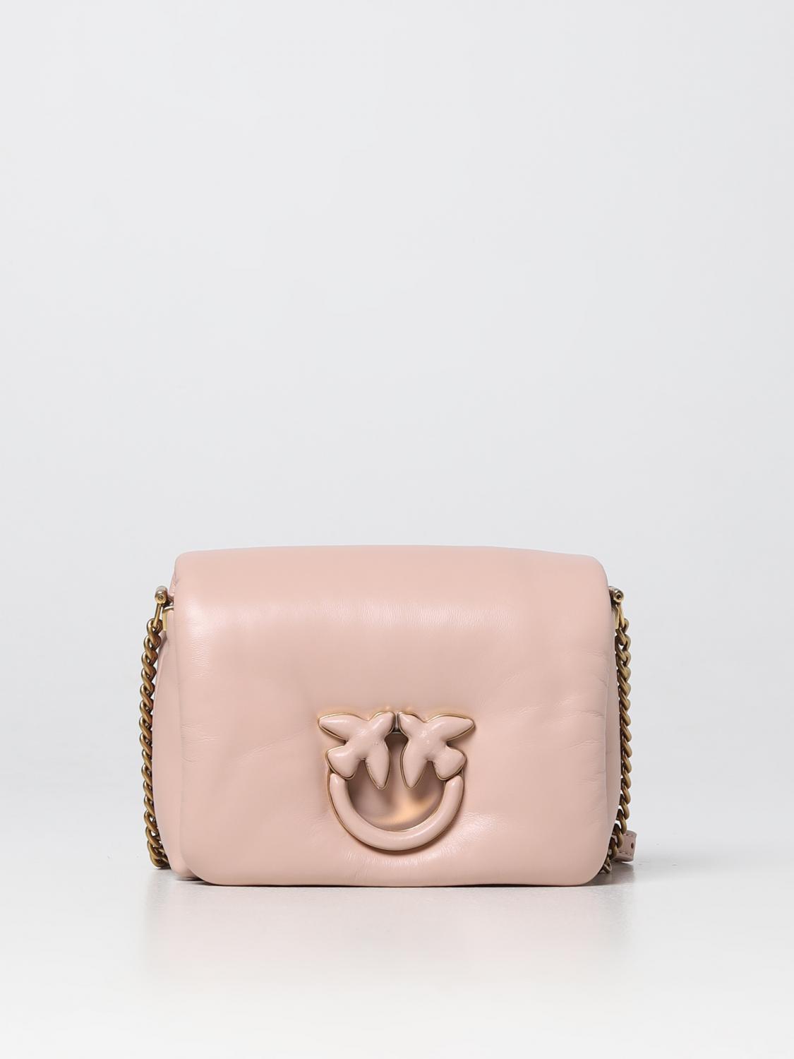 PINKO BORSA MINI: Borsa Love Click Baby Puff Pinko in nappa, Cipria - Img 1