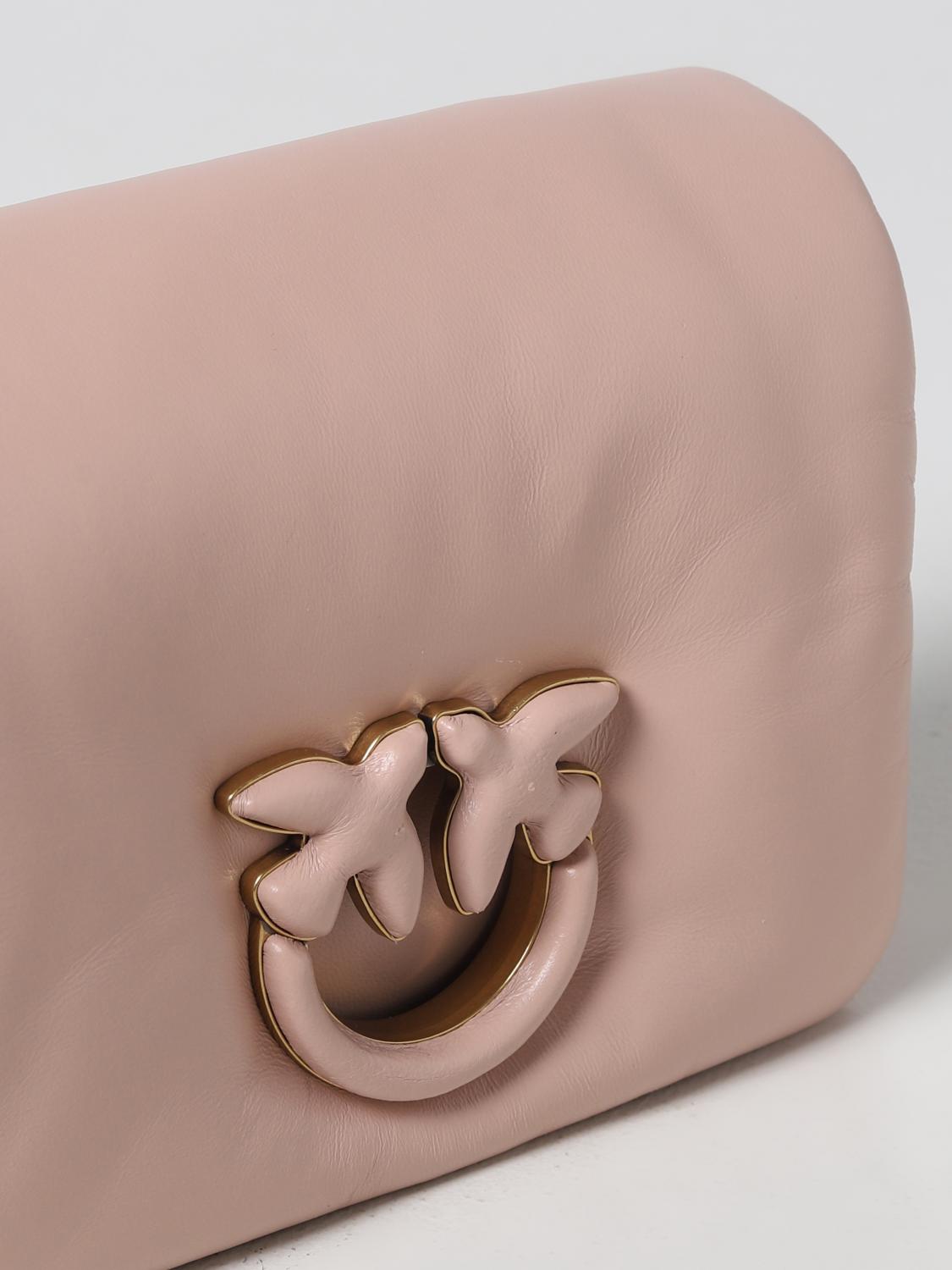 PINKO BORSA MINI: Borsa Love Click Baby Puff Pinko in nappa, Cipria - Img 3