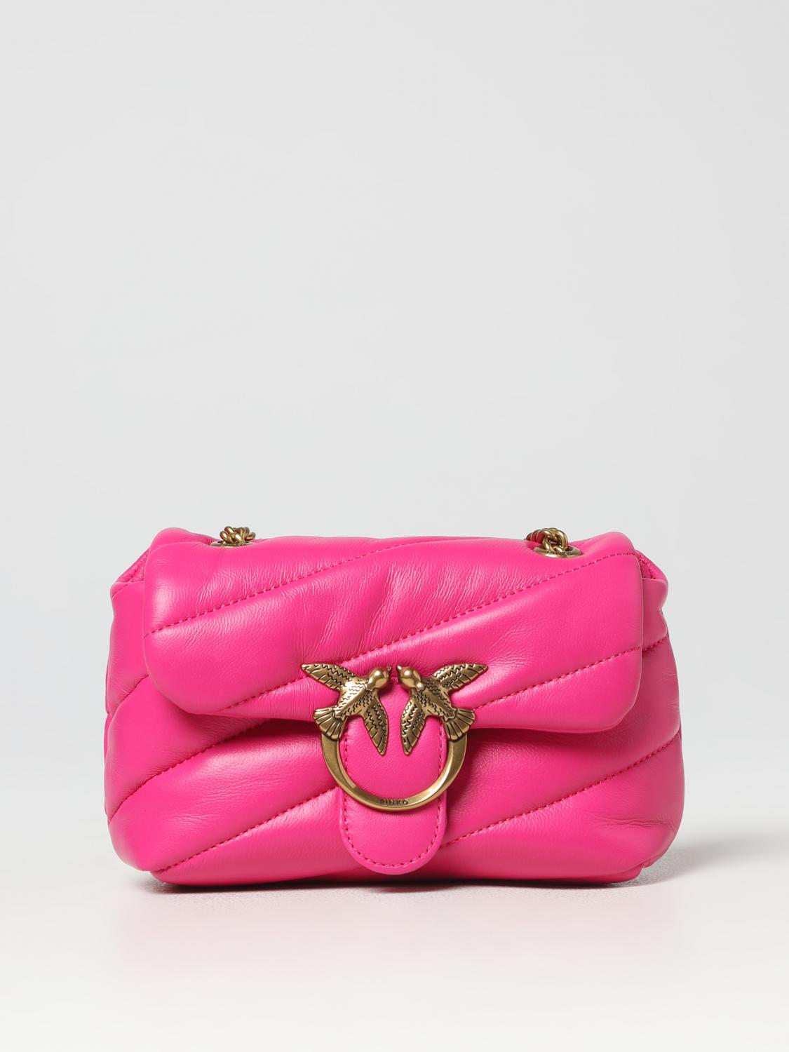 PINKO BORSA MINI: Borsa Love Baby Pinko in nappa trapuntata, Rosa - Img 1