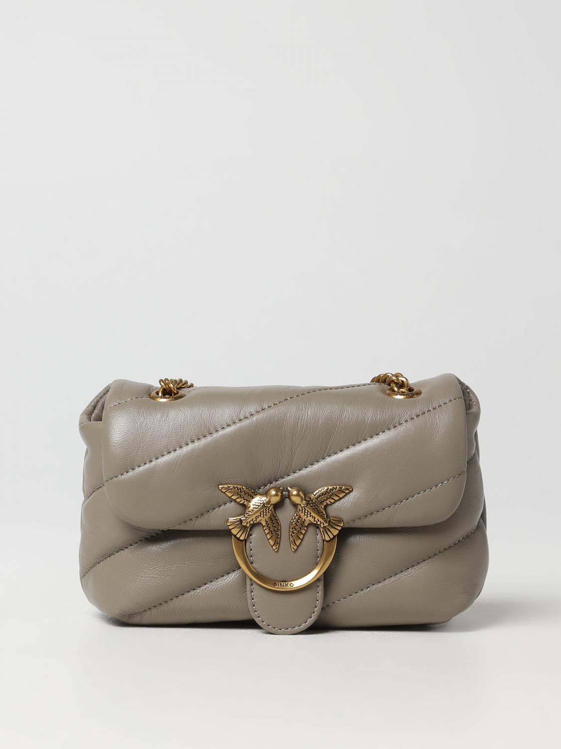 PINKO BORSA MINI: Borsa Love Baby Pinko in nappa trapuntata, Beige - Img 1