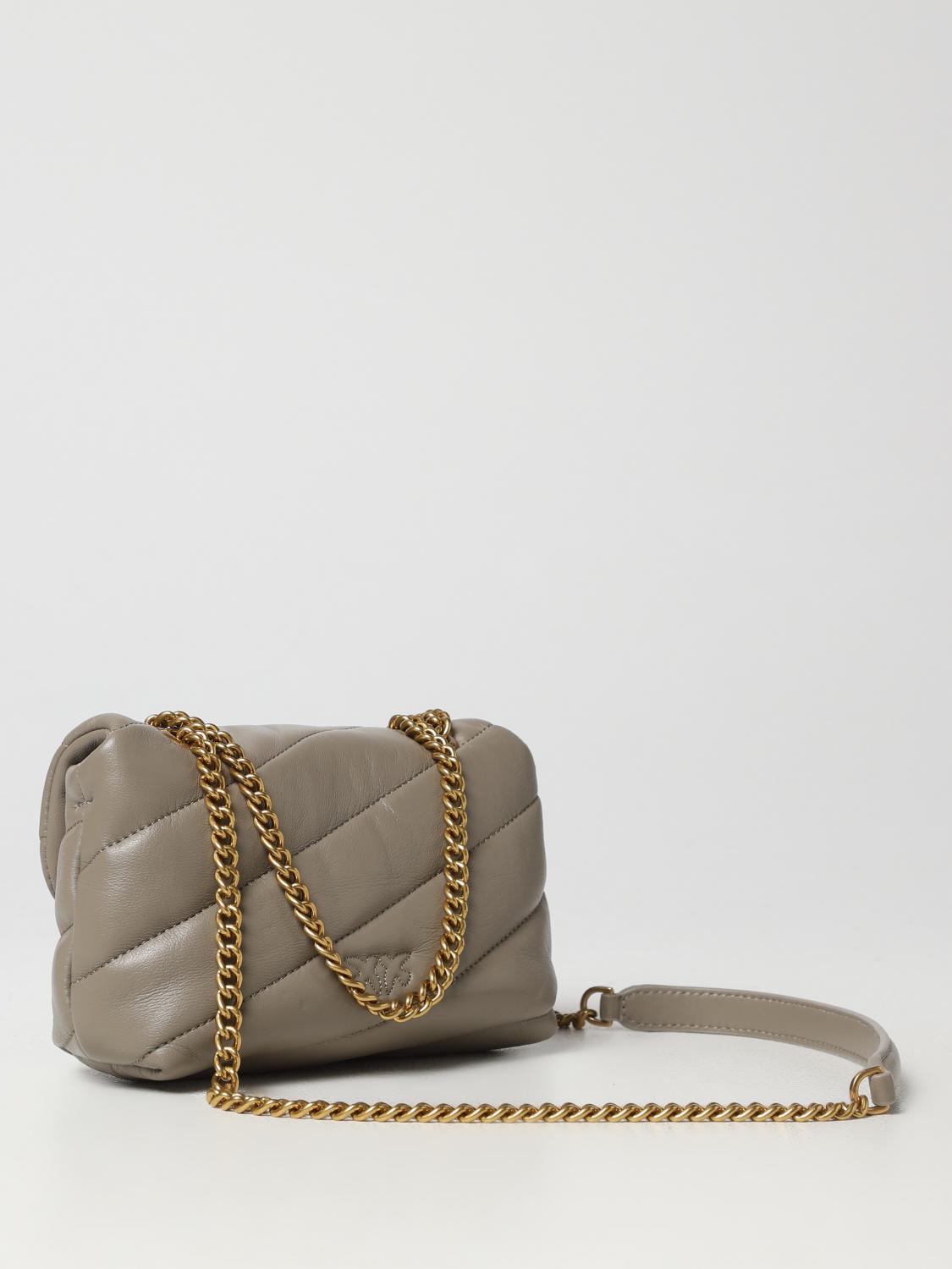 PINKO BORSA MINI: Borsa Love Baby Pinko in nappa trapuntata, Beige - Img 2