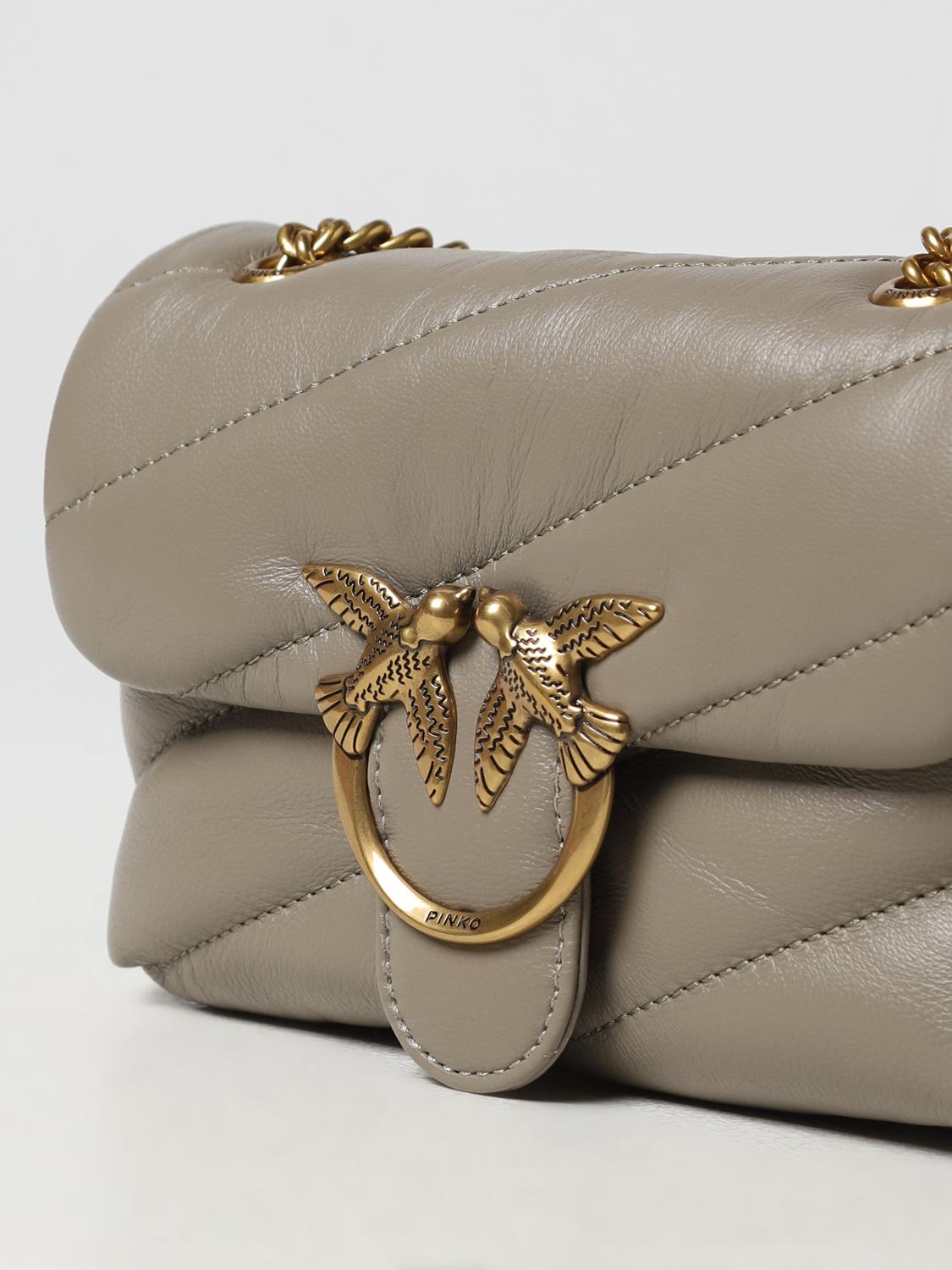 PINKO BORSA MINI: Borsa Love Baby Pinko in nappa trapuntata, Beige - Img 3