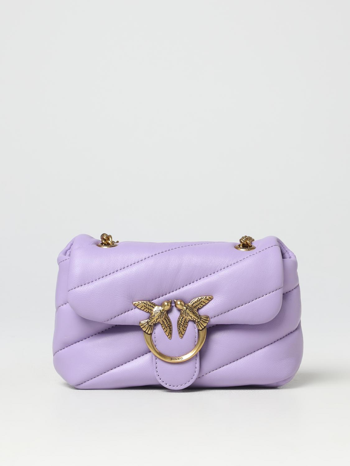 PINKO BORSA MINI: Borsa Love Baby Pinko in nappa trapuntata, Lilla - Img 1