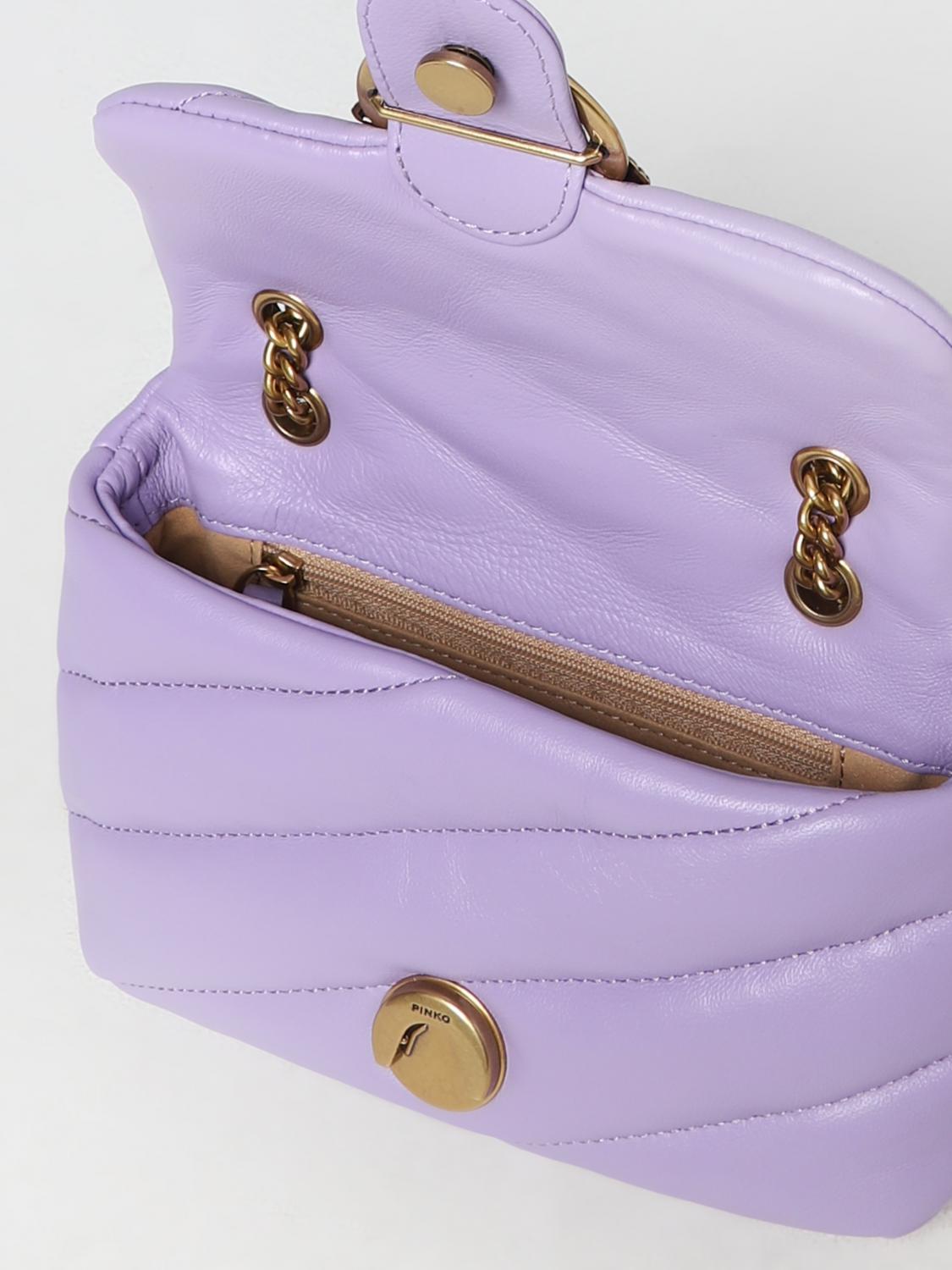 PINKO BORSA MINI: Borsa Love Baby Pinko in nappa trapuntata, Lilla - Img 3