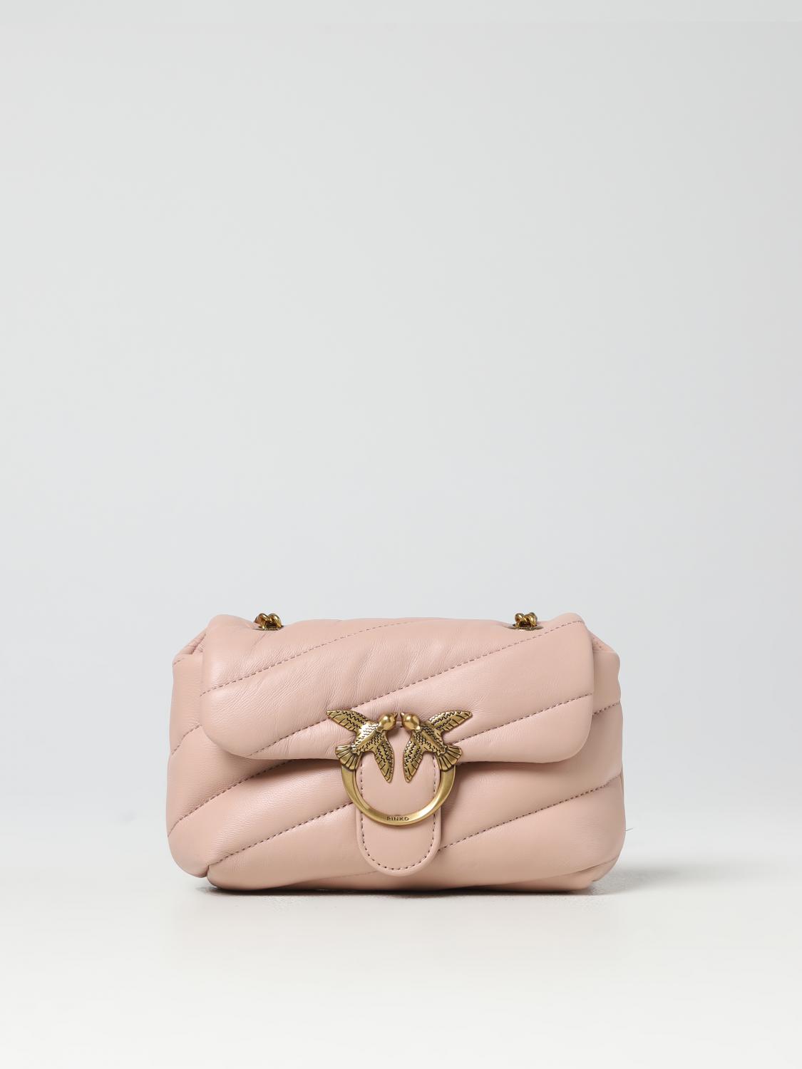 PINKO BORSA MINI: Borsa Love Baby Pinko in nappa trapuntata, Cipria - Img 1