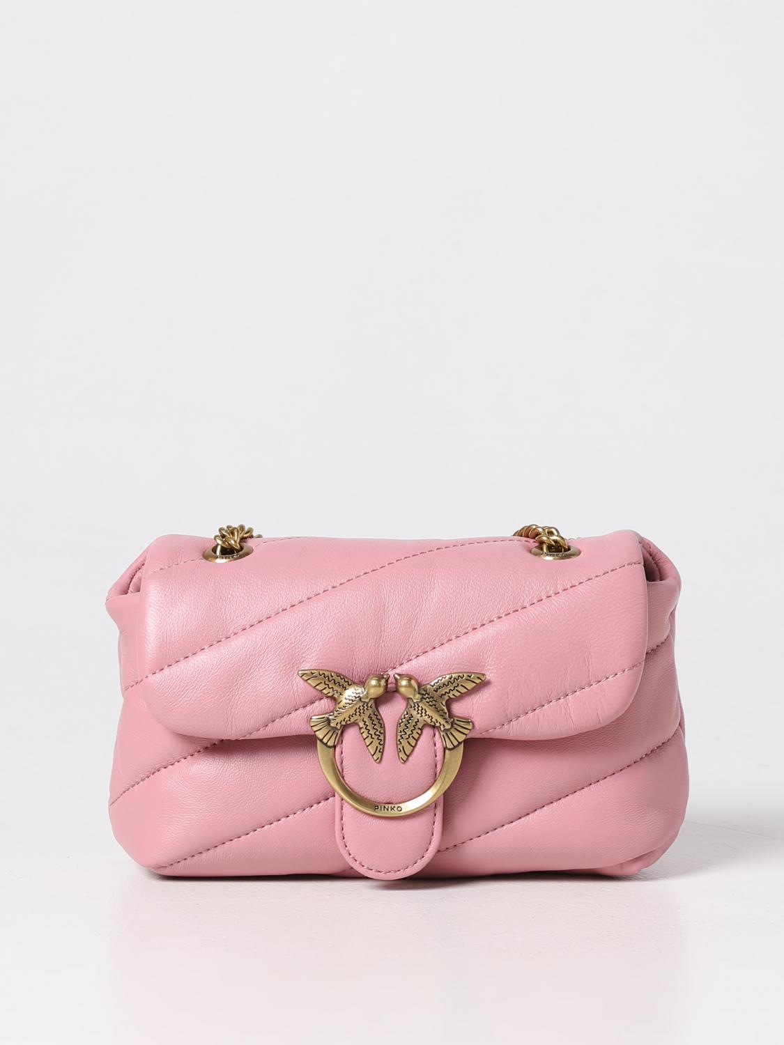 PINKO BORSA MINI: Borsa Love Baby Pinko in nappa trapuntata, Confetto - Img 1