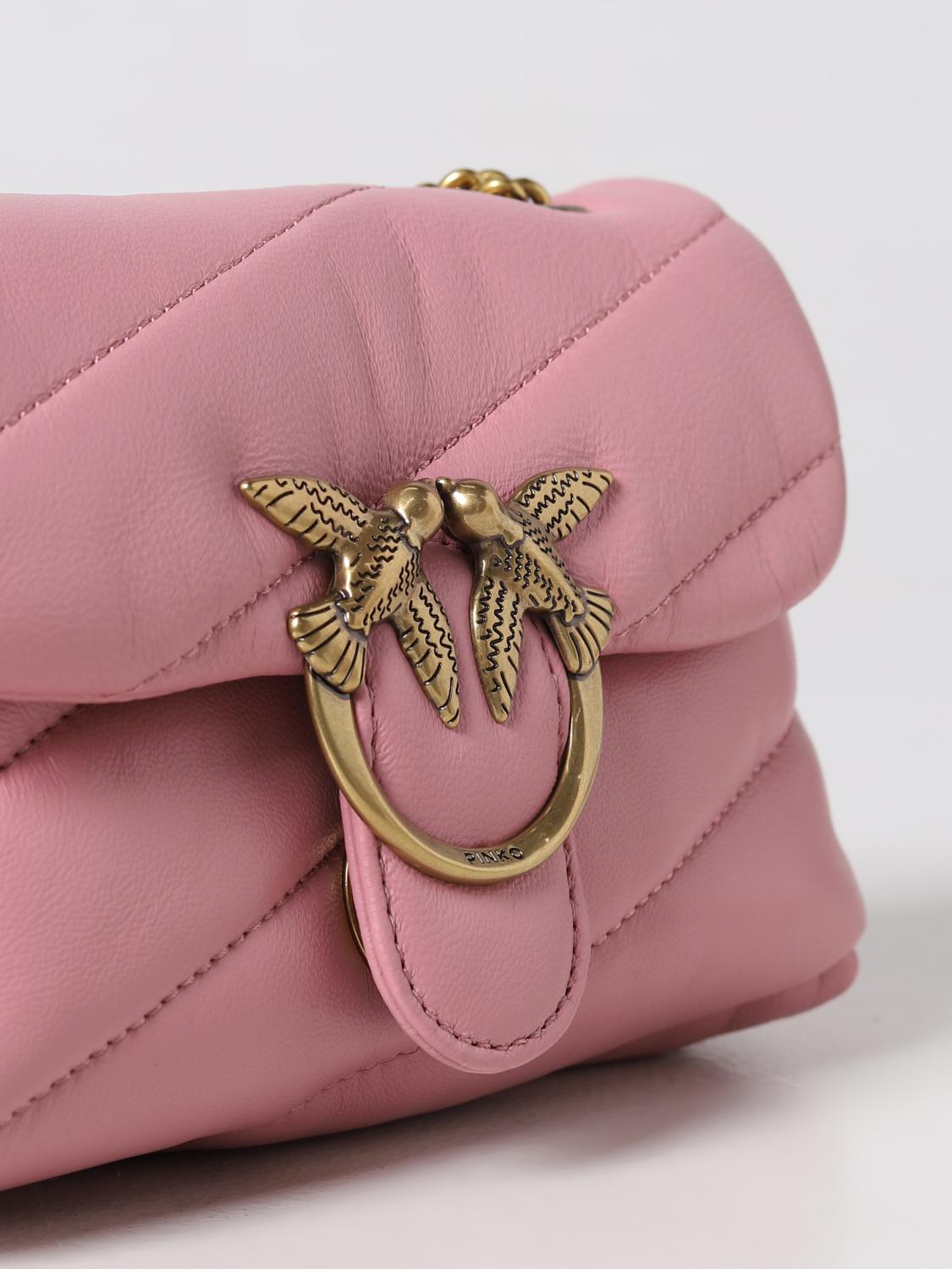 PINKO BORSA MINI: Borsa Love Baby Pinko in nappa trapuntata, Confetto - Img 3