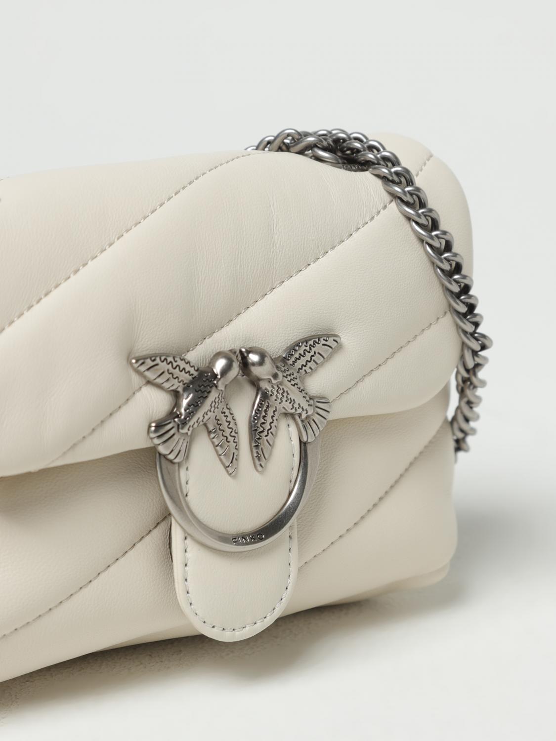 PINKO BORSA MINI: Borsa Love Baby Pinko in nappa trapuntata, Bianco 1 - Img 3