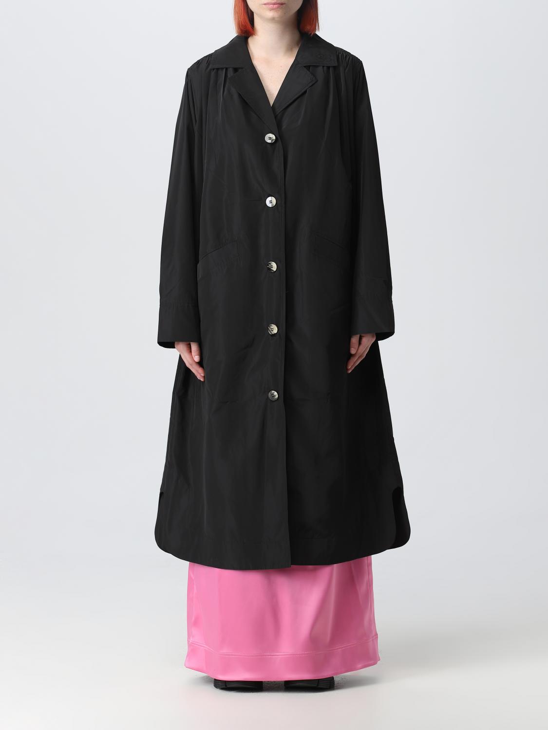 GANNI COAT: Ganni jacket in recycled nylon, Black - Img 1