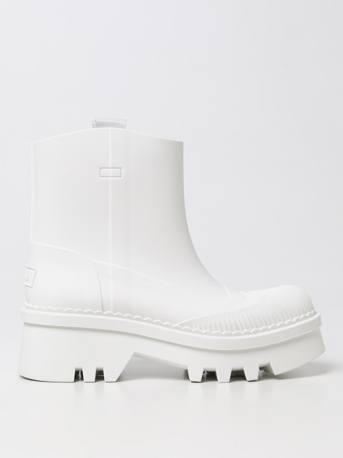 CHLOÉ FLAT ANKLE BOOT: Chloé Raina rubber boots, White - Img 1