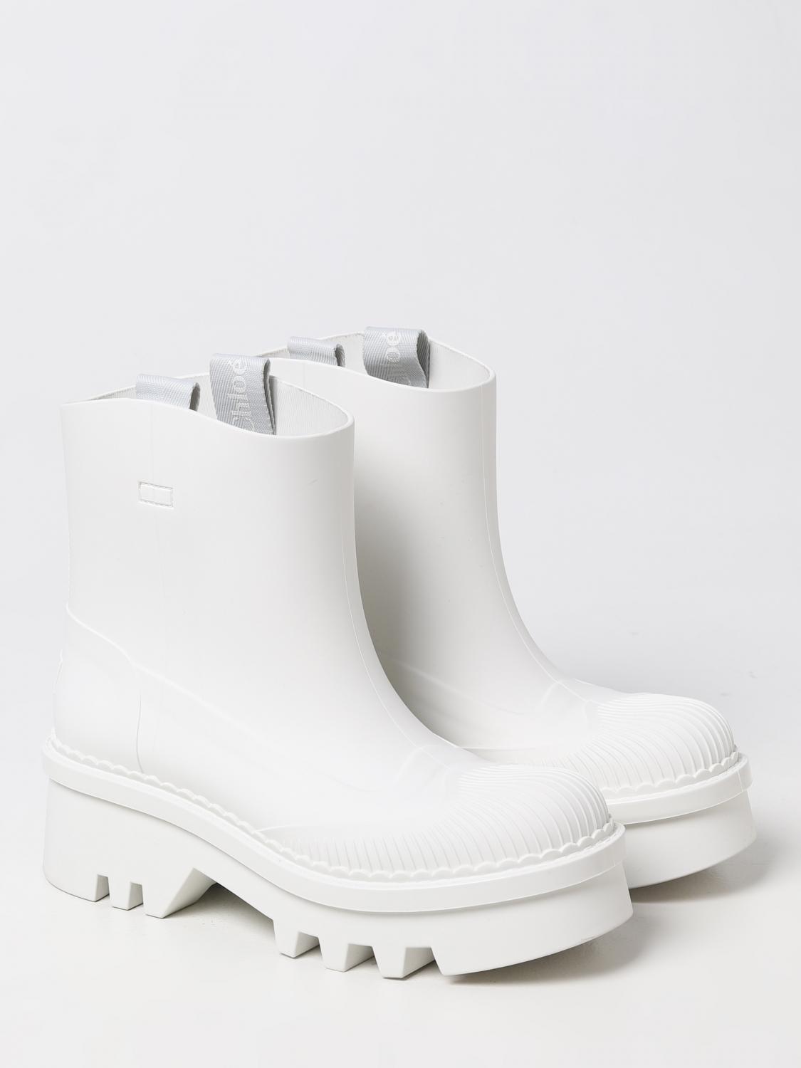 CHLOÉ FLAT ANKLE BOOT: Chloé Raina rubber boots, White - Img 2