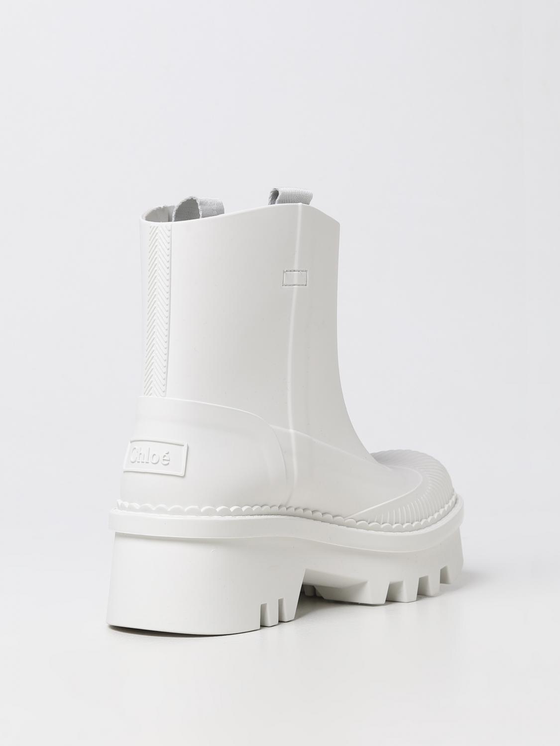 CHLOÉ FLAT ANKLE BOOT: Chloé Raina rubber boots, White - Img 3