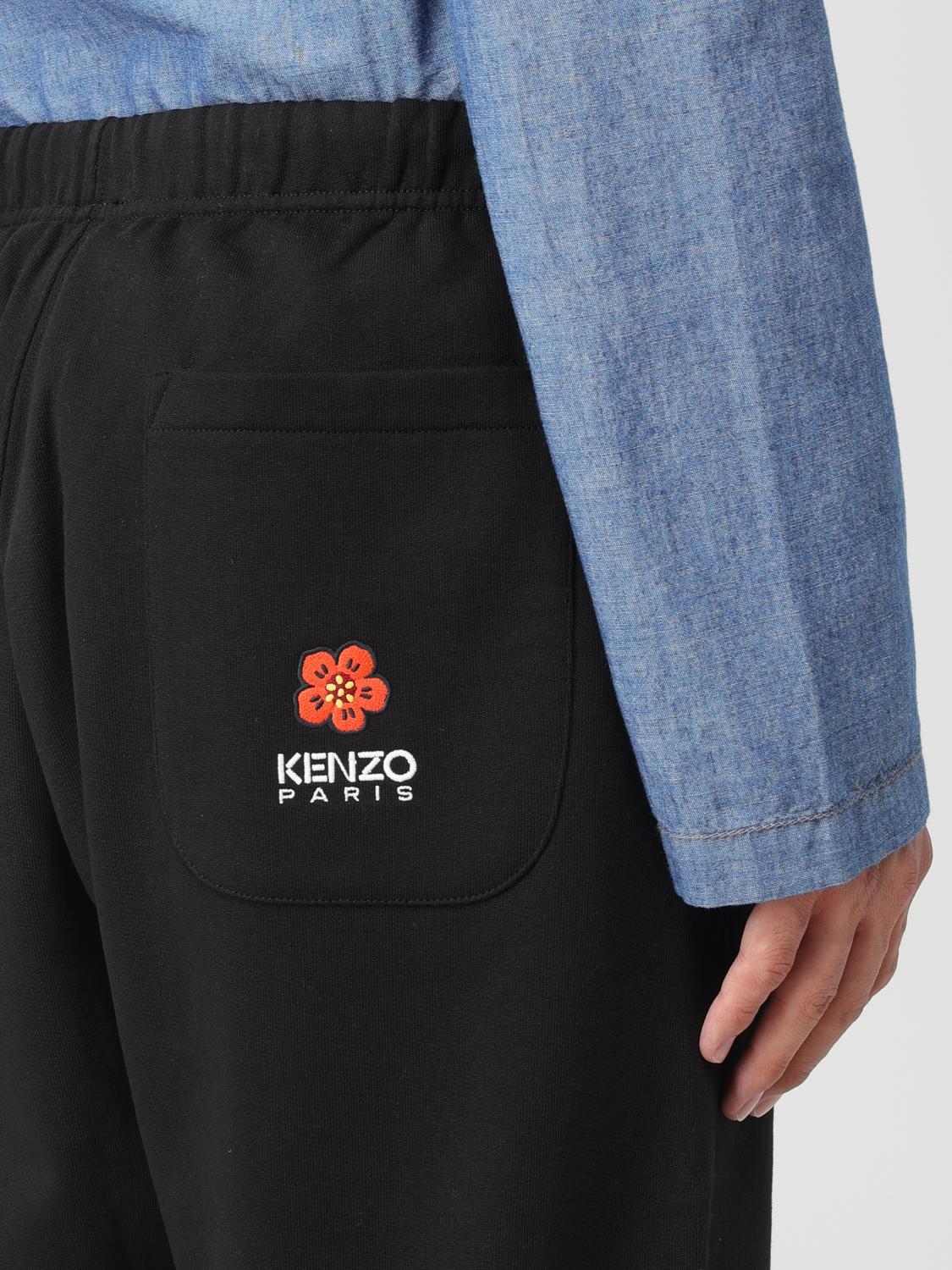 Kenzo Boke Flower pants in cotton - Black | FC65PA7934MF | GIGLIO.COM