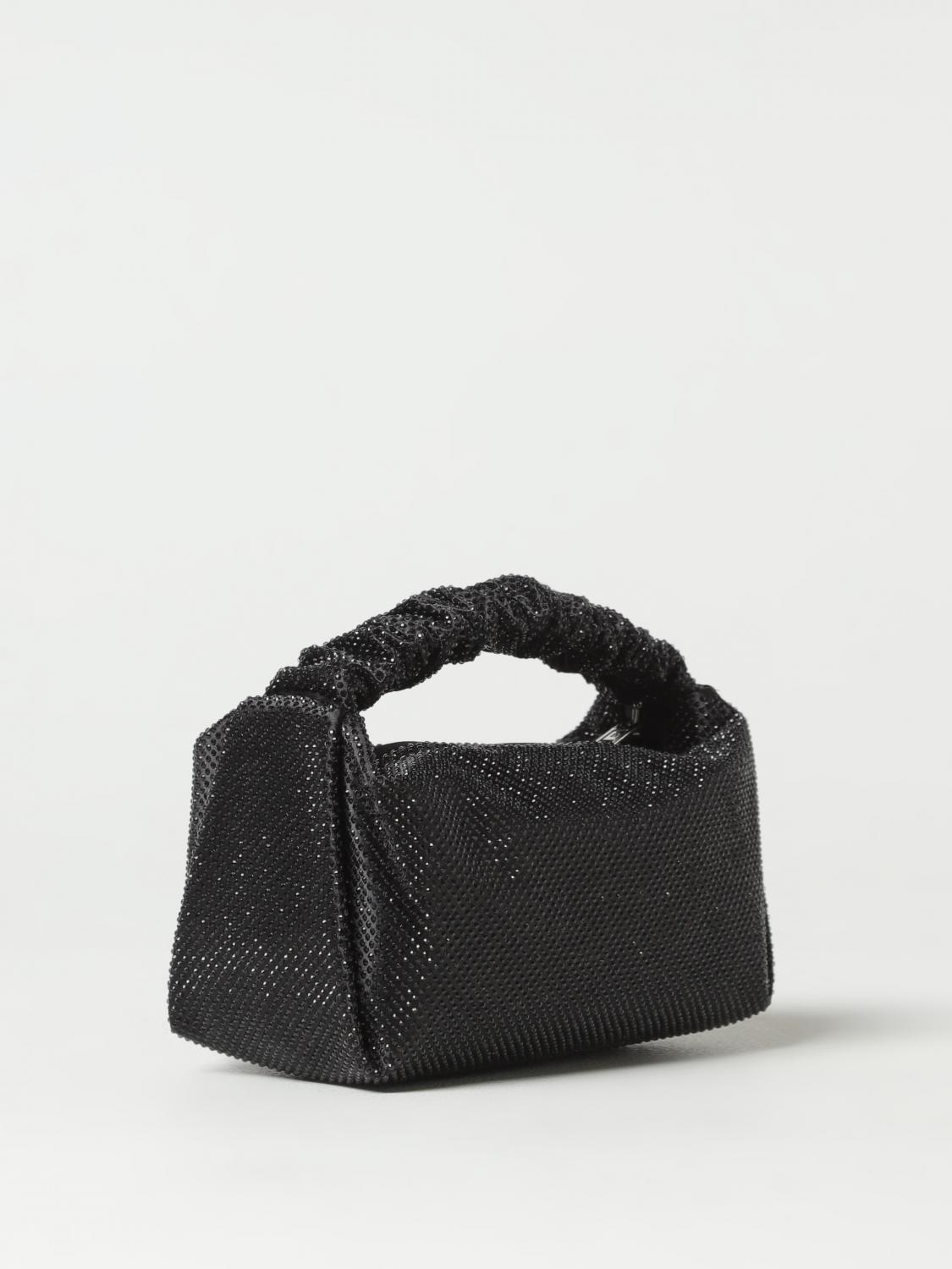 ALEXANDER WANG BORSA MINI: Borsa Scrunchie Alexander Wang in raso con strass all over, Nero - Img 2