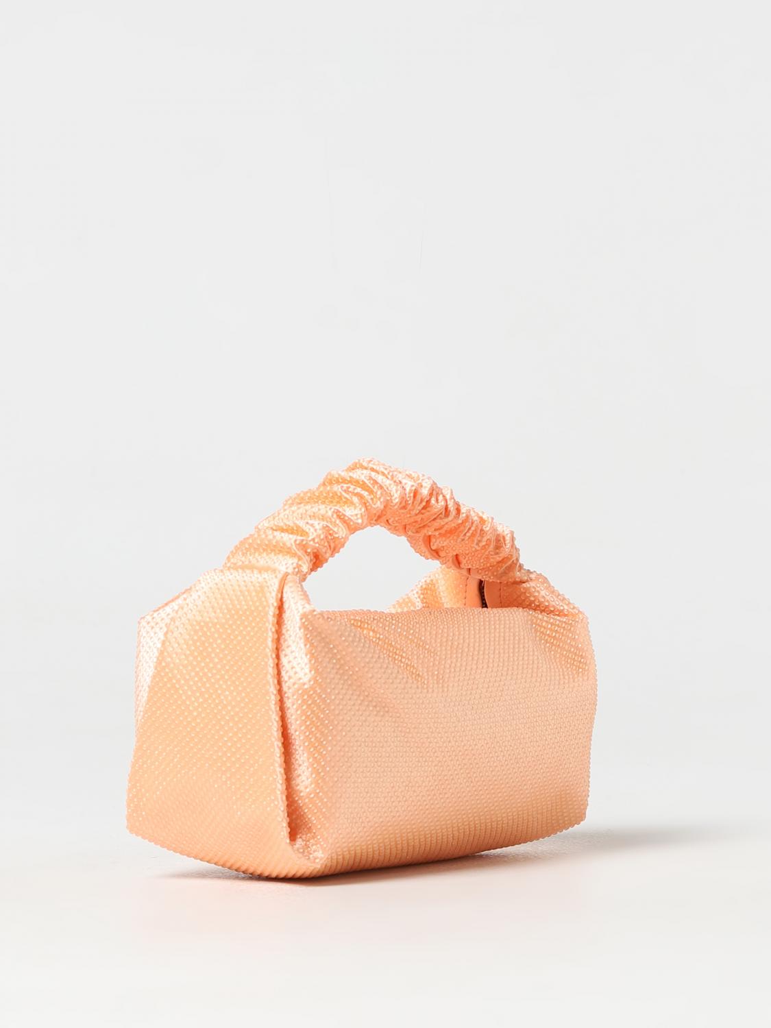 ALEXANDER WANG BORSA MINI: Borsa Scrunchie Alexander Wang in raso con strass all over, Arancione - Img 2