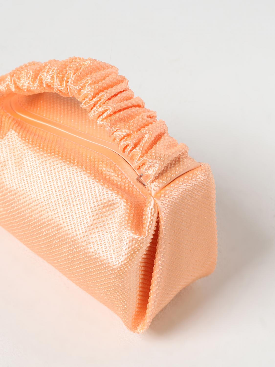 ALEXANDER WANG BORSA MINI: Borsa Scrunchie Alexander Wang in raso con strass all over, Arancione - Img 3