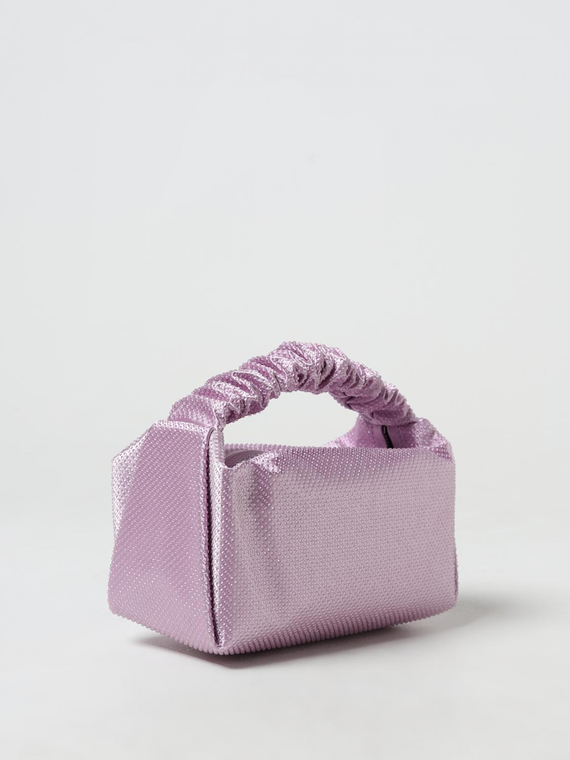 ALEXANDER WANG BORSA MINI: Borsa Scrunchie Alexander Wang in raso con strass all over, Viola - Img 2