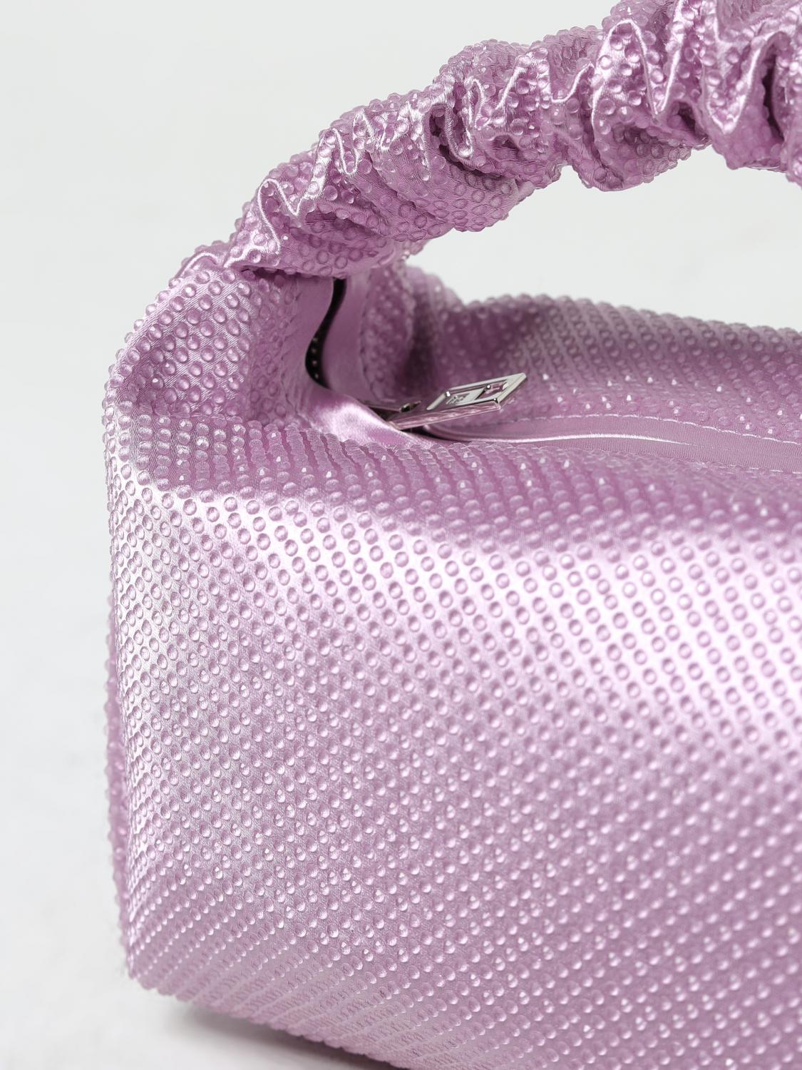 ALEXANDER WANG BORSA MINI: Borsa Scrunchie Alexander Wang in raso con strass all over, Viola - Img 3
