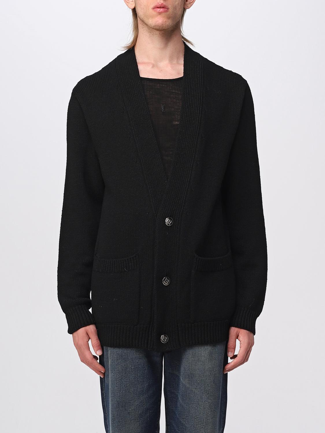 Balmain cardigan in wool blend with jacquard logo - Black