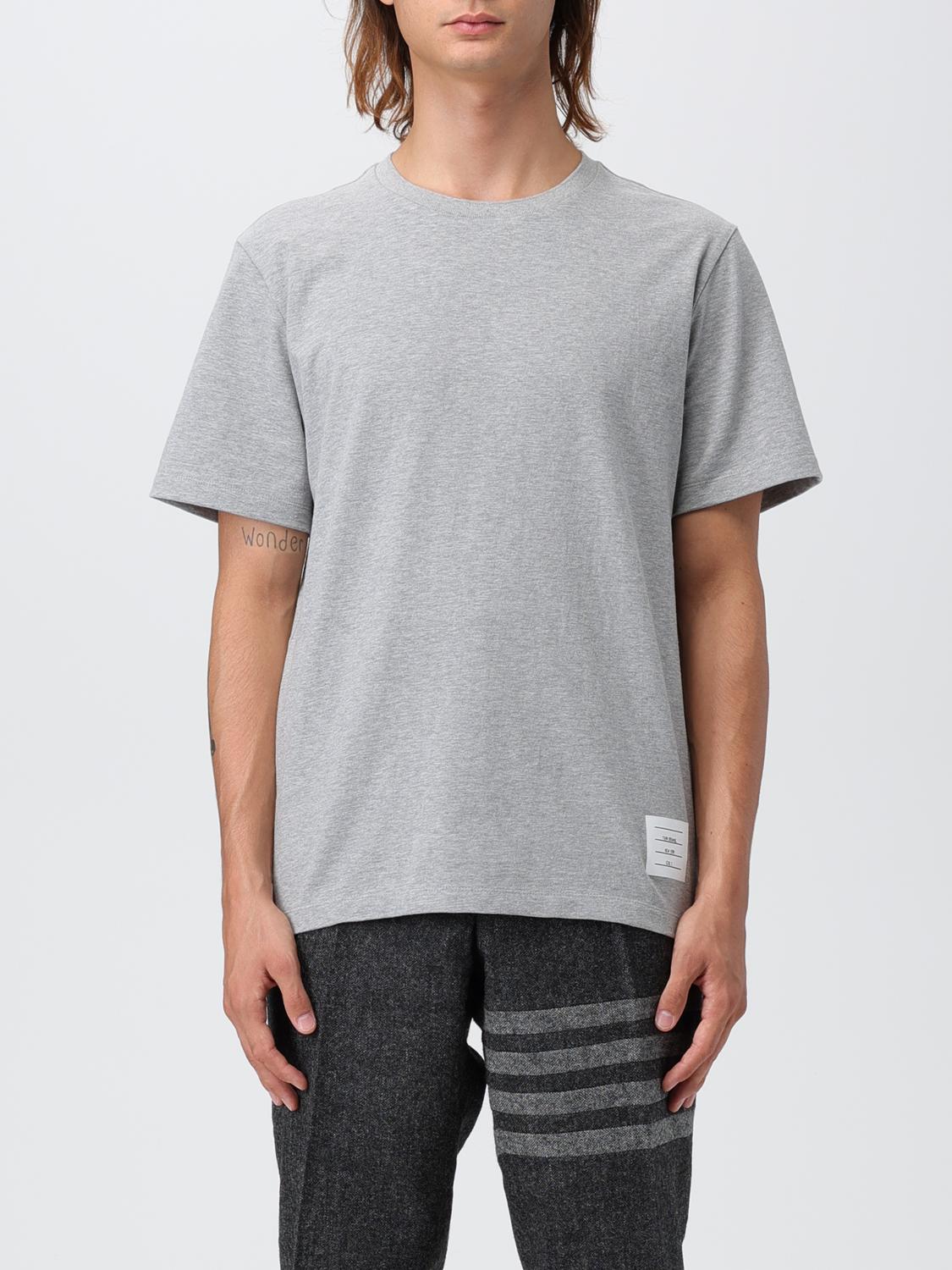 THOM BROWNE T-SHIRT: Thom Browne cotton t-shirt, Grey - Img 1