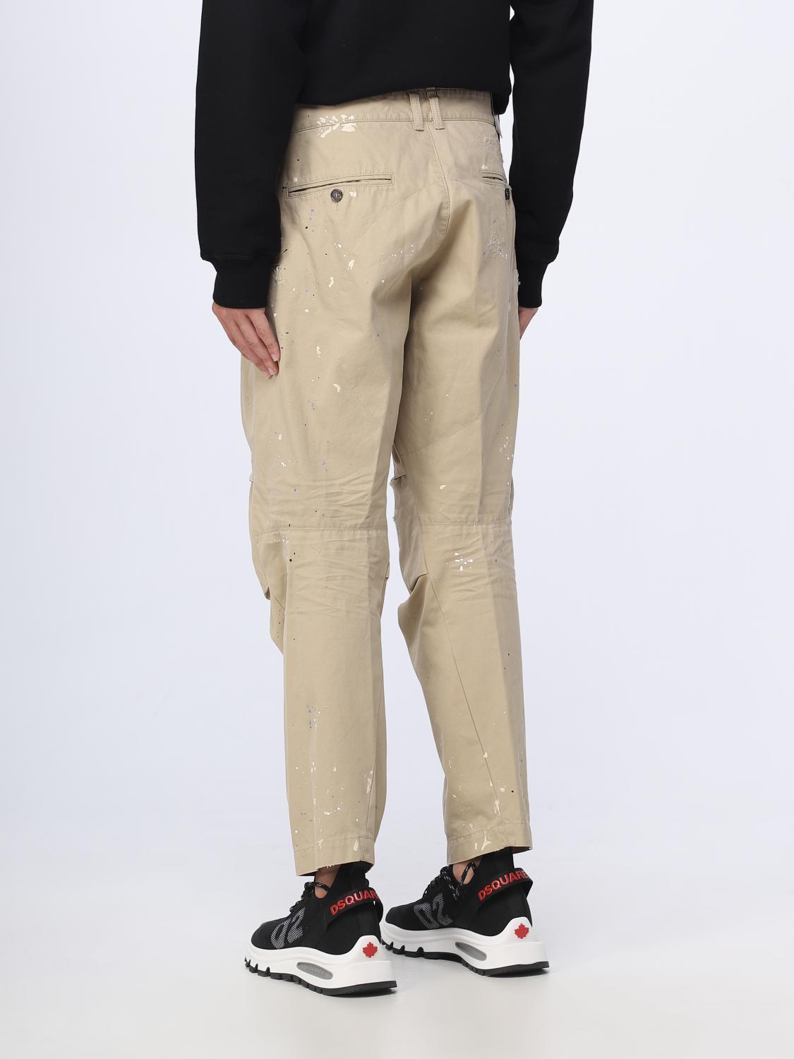 DSQUARED2 PANTS: Dsquared2 pants in used effect cotton, Beige - Img 3