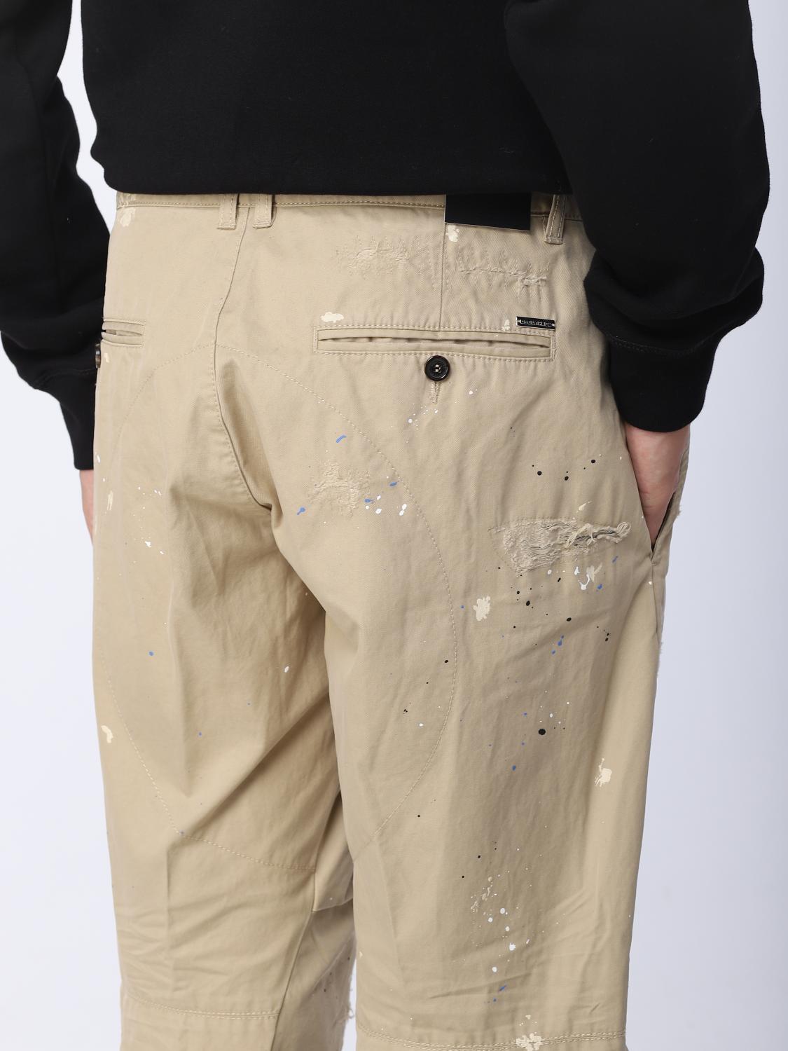 DSQUARED2 PANTS: Dsquared2 pants in used effect cotton, Beige - Img 4