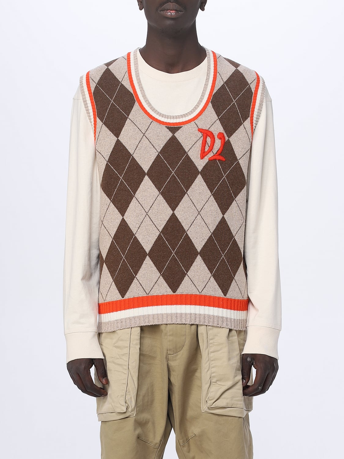 DSQUARED2 SUIT VEST: Dsquared2 vest in wool blend, Multicolor - Img 1