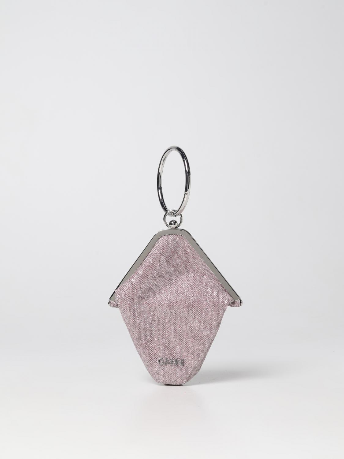 GANNI BORSA MINI: Clutch Diamond Bangle Ganni in tessuto riciclato lamè, Viola - Img 1