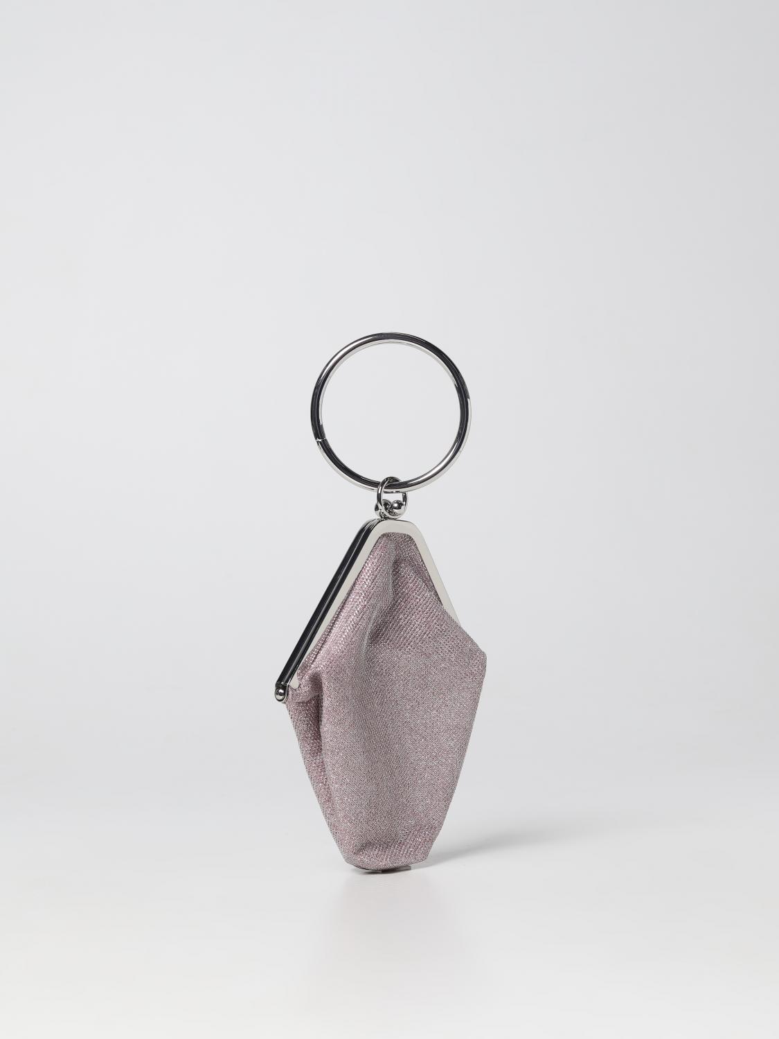 GANNI BORSA MINI: Clutch Diamond Bangle Ganni in tessuto riciclato lamè, Viola - Img 2