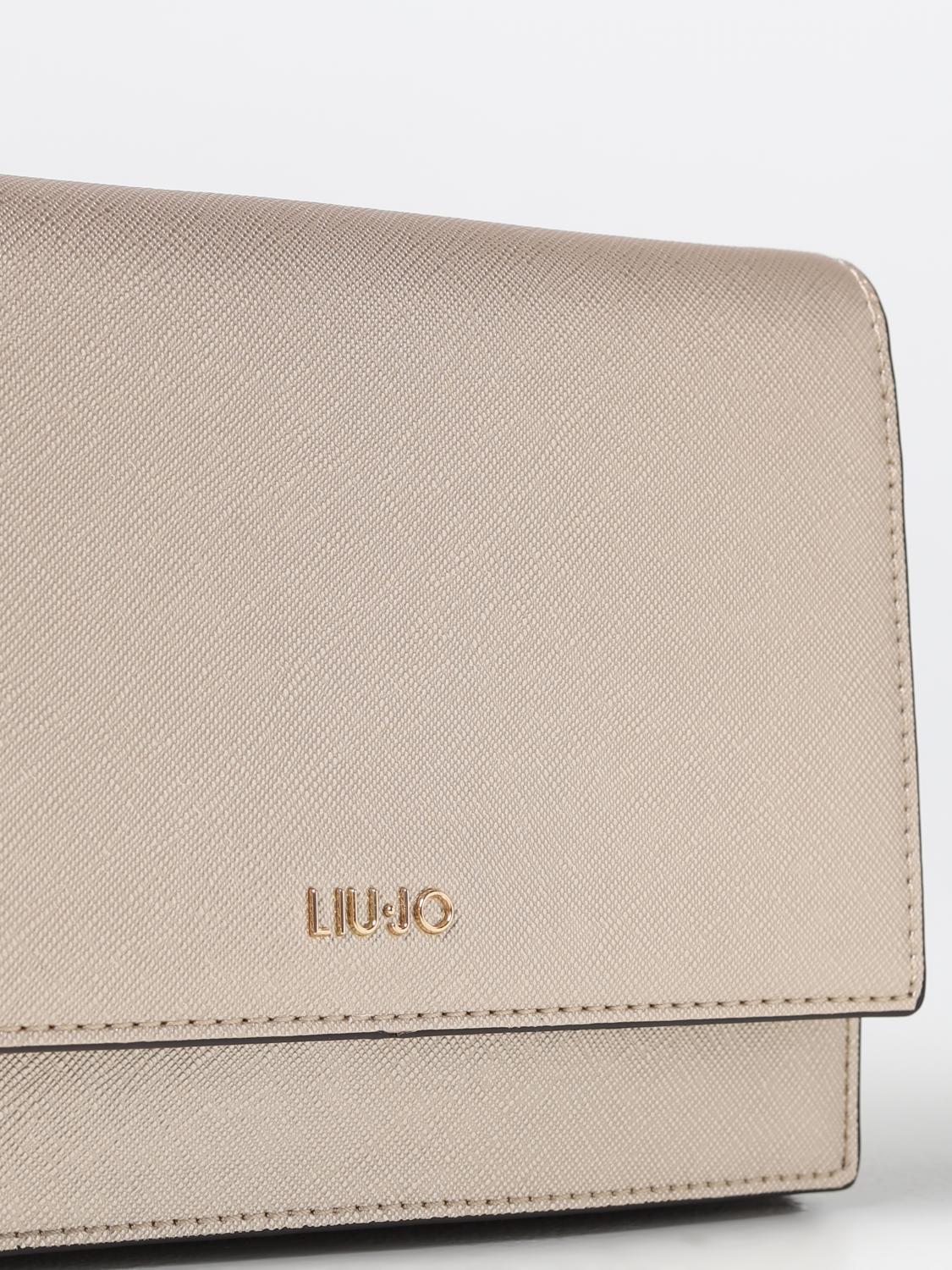 LIU JO BORSA A MANO: Borsa wallet Caliwen Liu Jo in pelle sintetica saffiano, Oro - Img 3