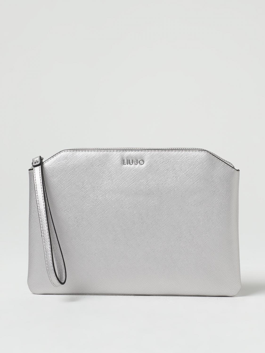 LIU JO CLUTCH: Clutch Caliwen Liu Jo in pelle sintetica, Argento - Img 1