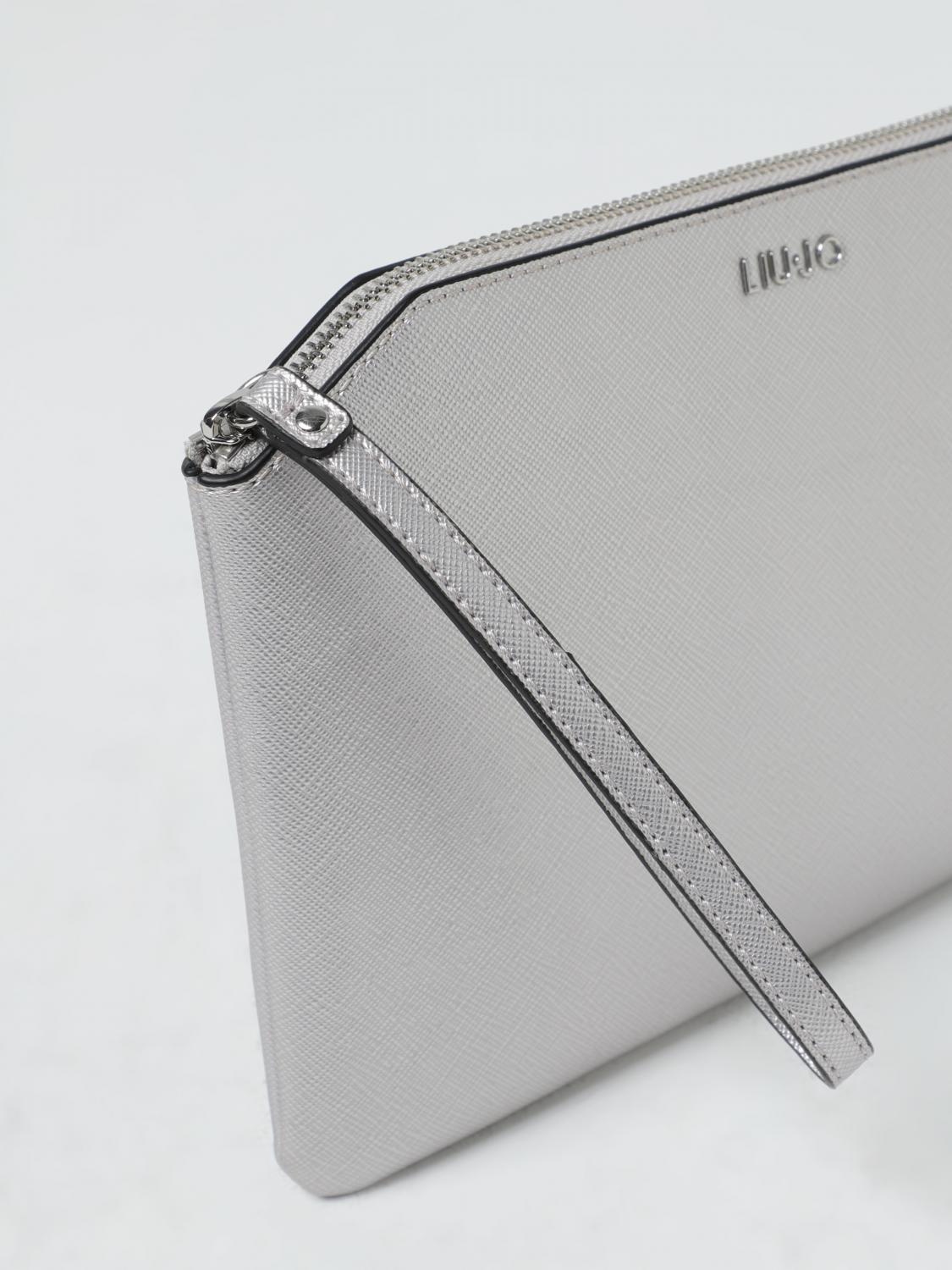 LIU JO CLUTCH: Clutch Caliwen Liu Jo in pelle sintetica, Argento - Img 3