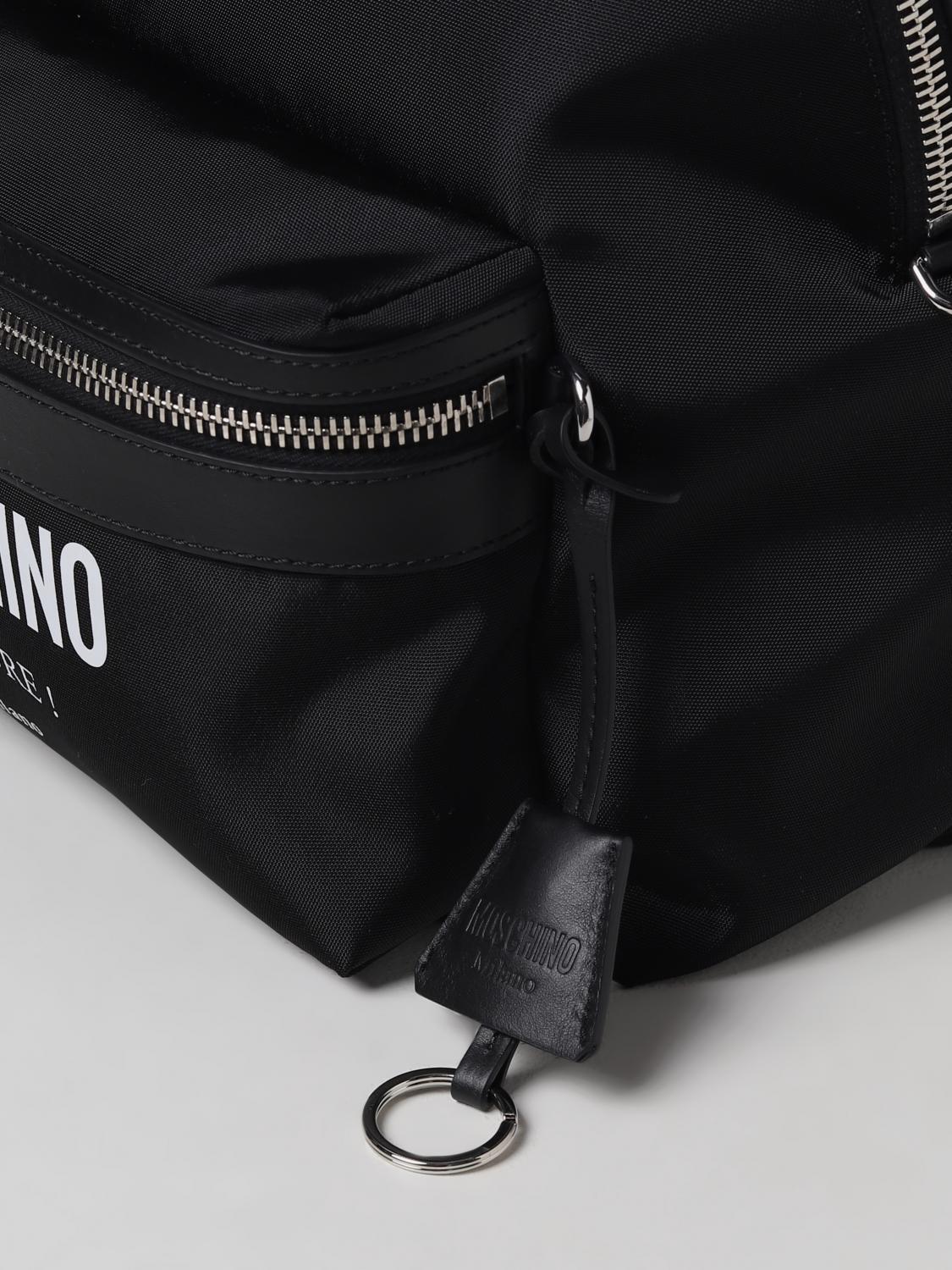 MOSCHINO COUTURE BACKPACK: Moschino Couture backpack in nylon with printed logo, Black - Img 3