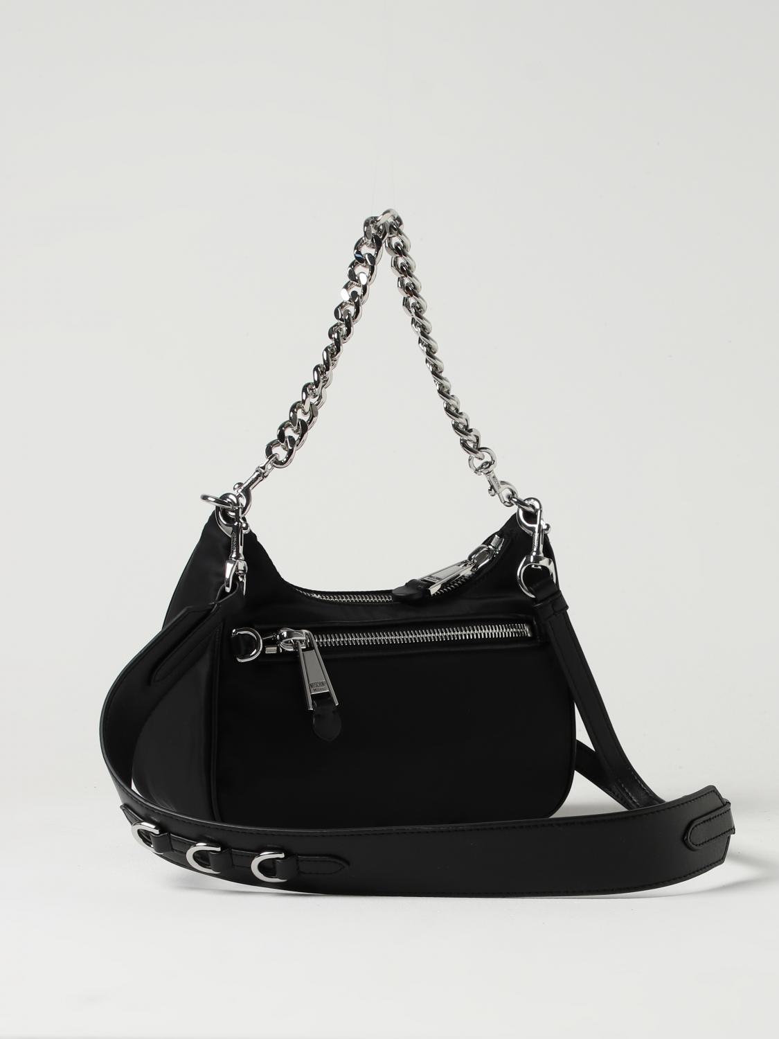 MOSCHINO COUTURE BORSA A SPALLA: Borsa Moschino Couture in nylon, Nero 1 - Img 2