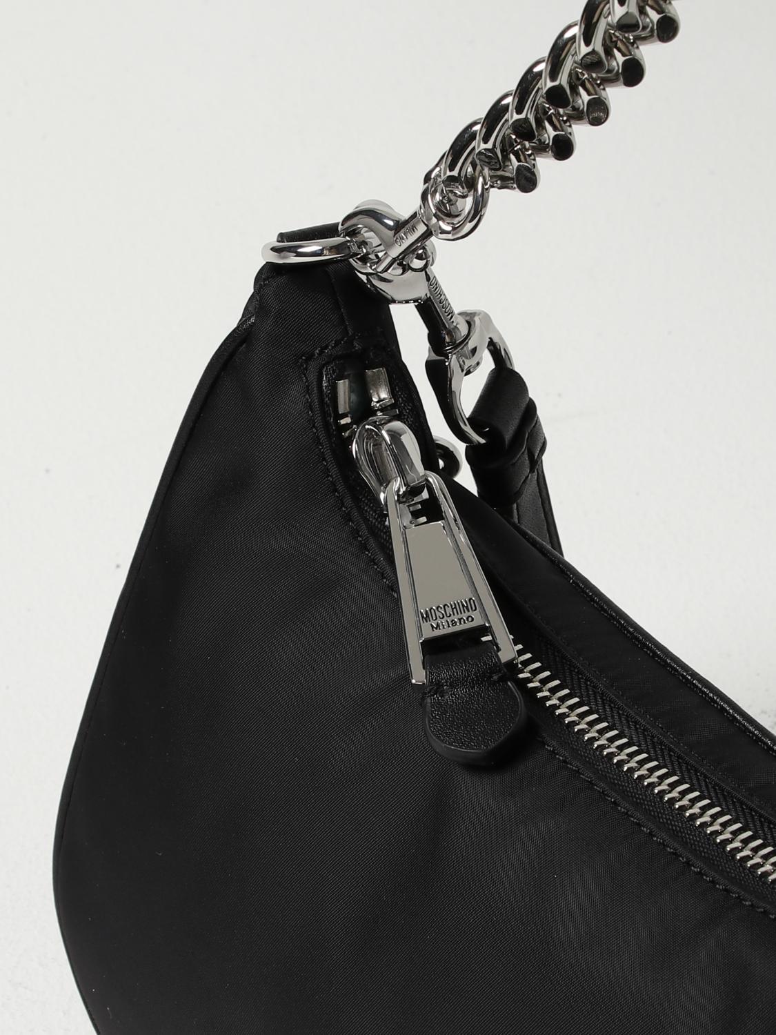 MOSCHINO COUTURE BORSA A SPALLA: Borsa Moschino Couture in nylon, Nero 1 - Img 3