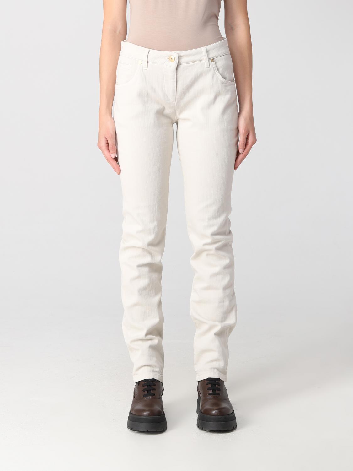 デニム・ジーパン BRUNELLO CUCINELLI Brunello Cucinelli Jeans White Brunello Cucinelli Soft Curved Wide-Leg Denim Jeans | Neiman
