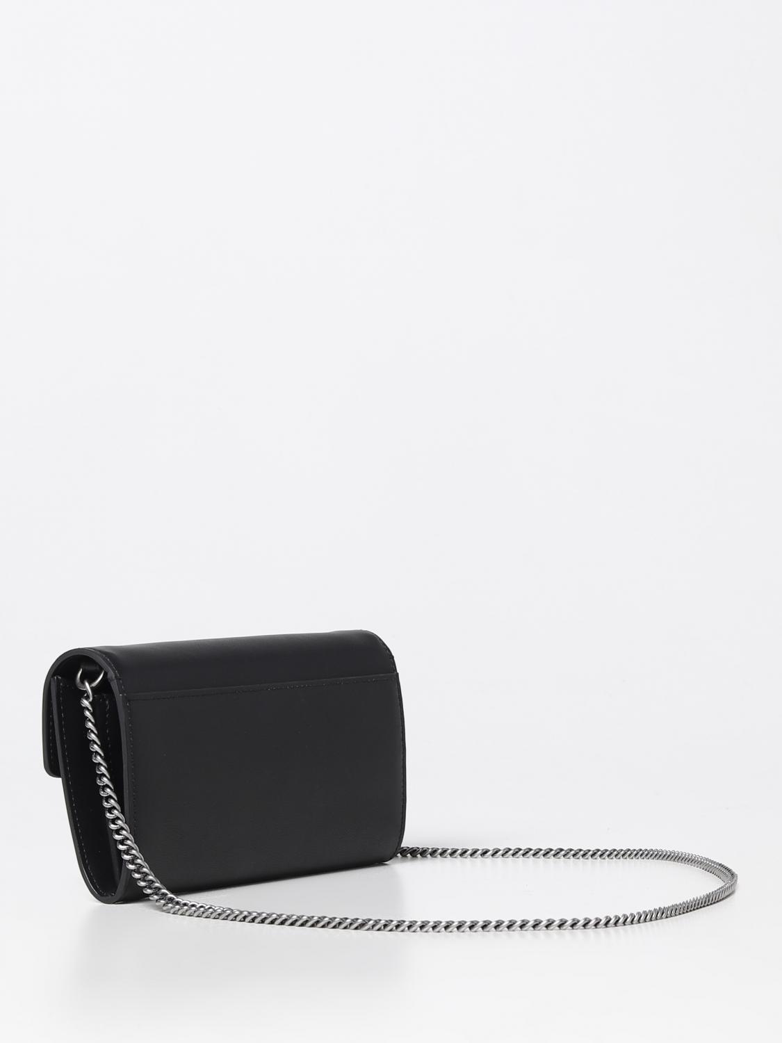 PINKO BORSA MINI: Borsa wallet Love One Pinko in pelle con strass, Nero - Img 2