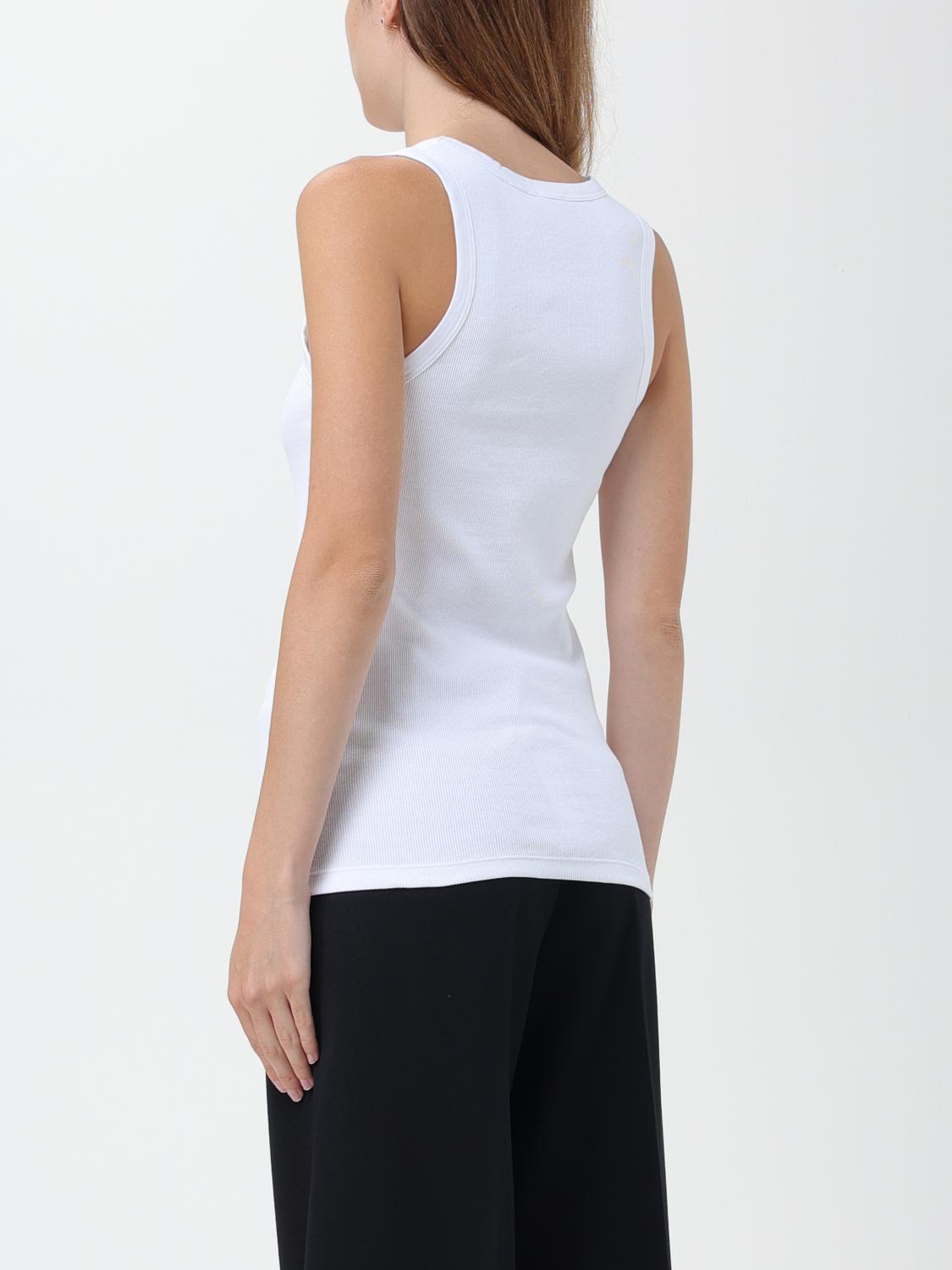 PINKO T-SHIRTS: Top Pinko in cotone a costine, Bianco - Img 3