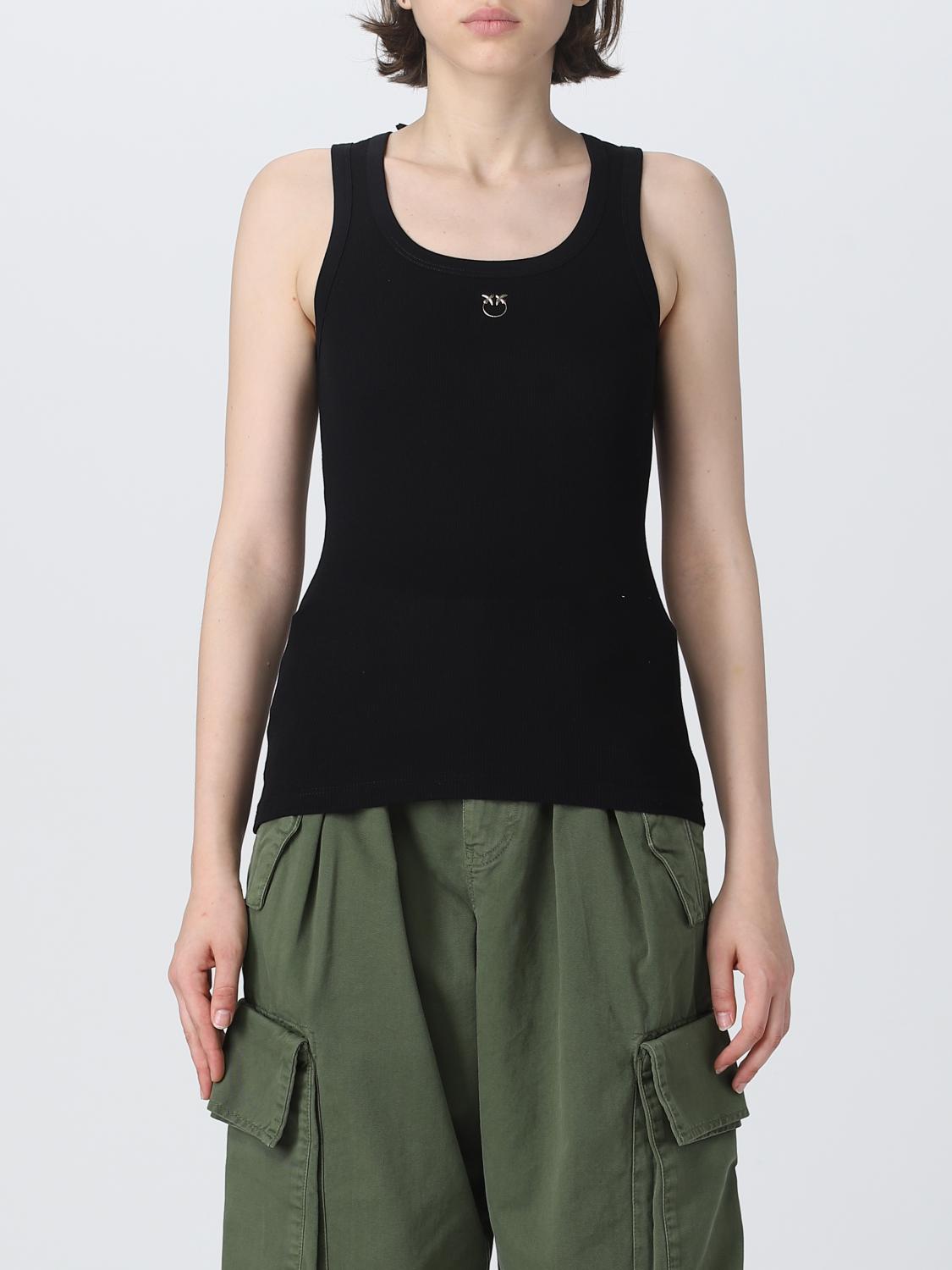 PINKO T-SHIRTS: Top Pinko in cotone a costine, Nero - Img 1