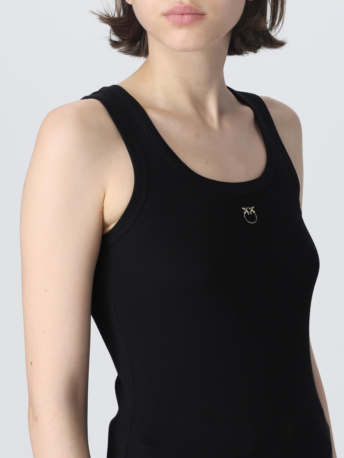 PINKO T-SHIRTS: Top Pinko in cotone a costine, Nero - Img 3